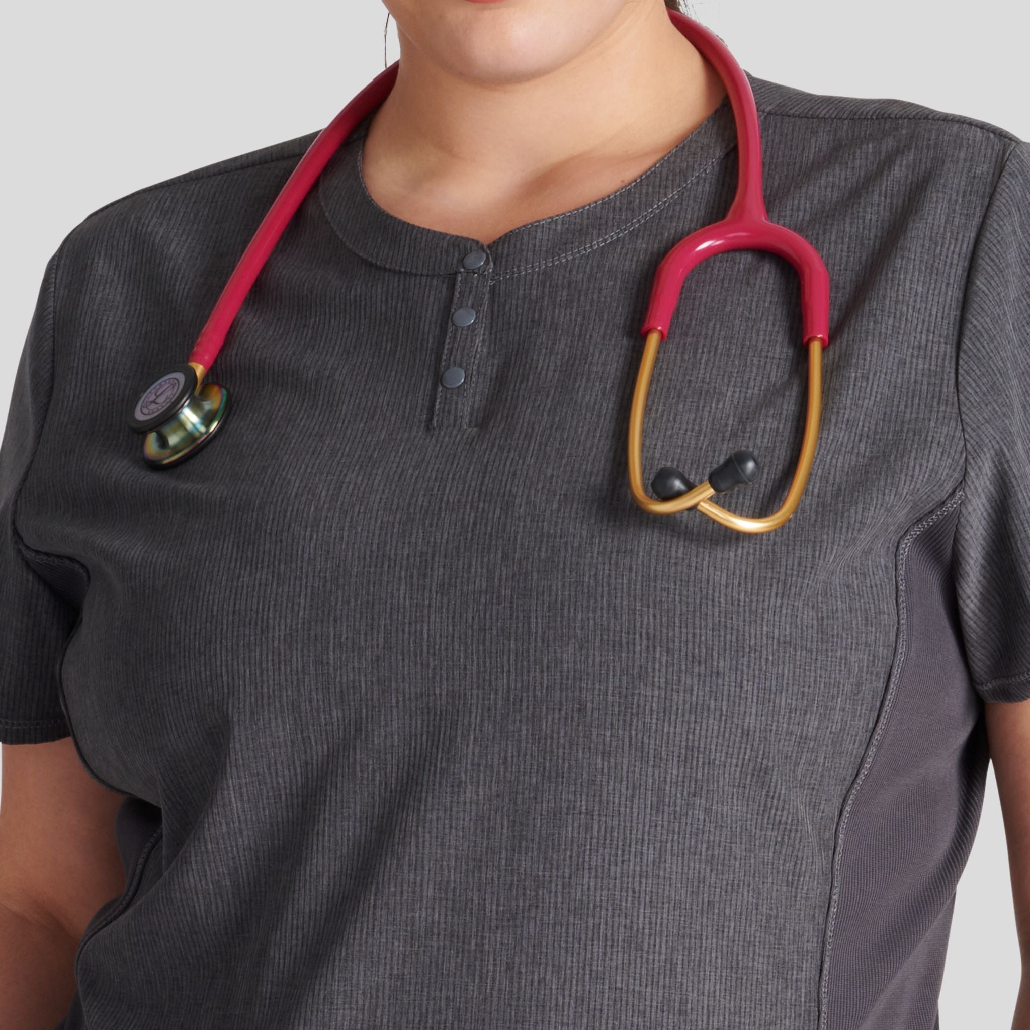 Women's Henley Solid Scrub Top