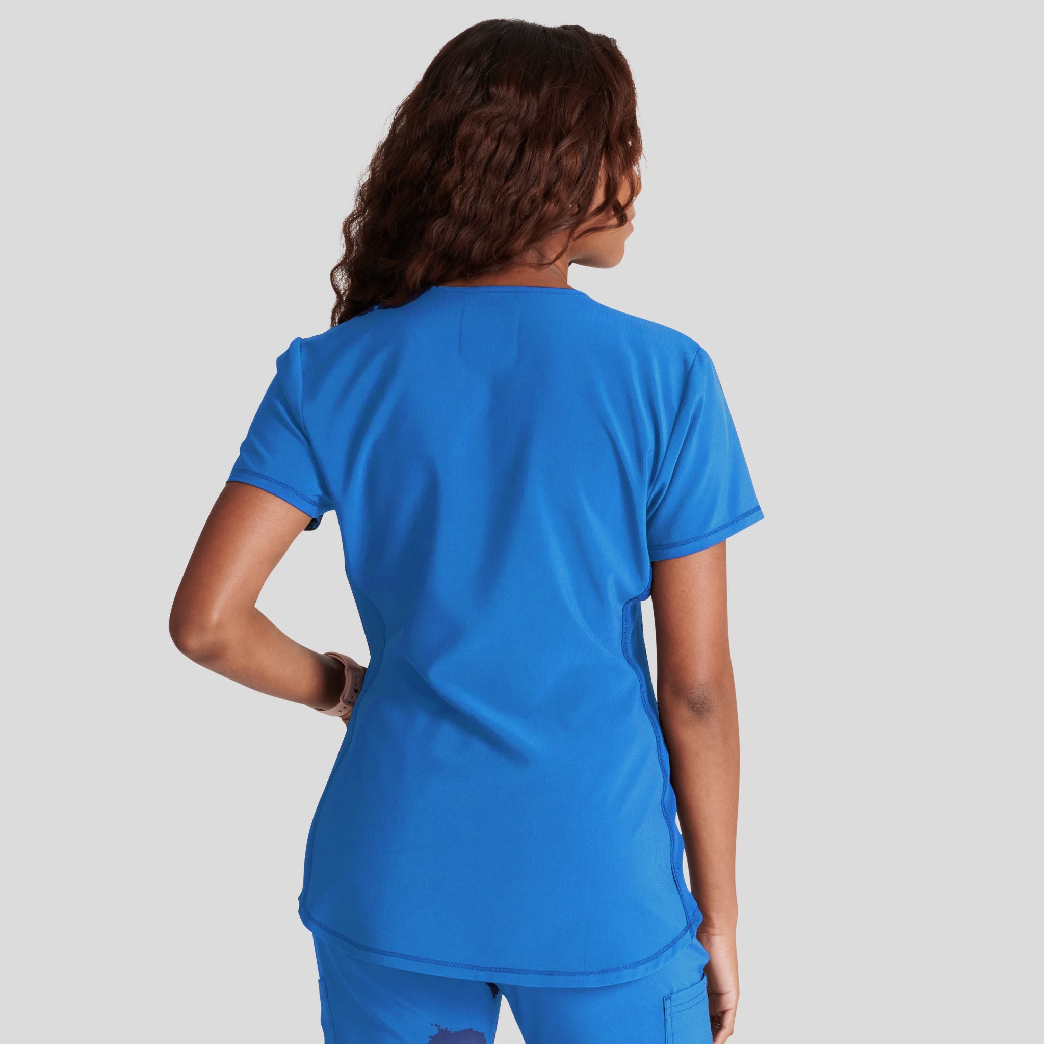 Women's Henley Solid Scrub Top