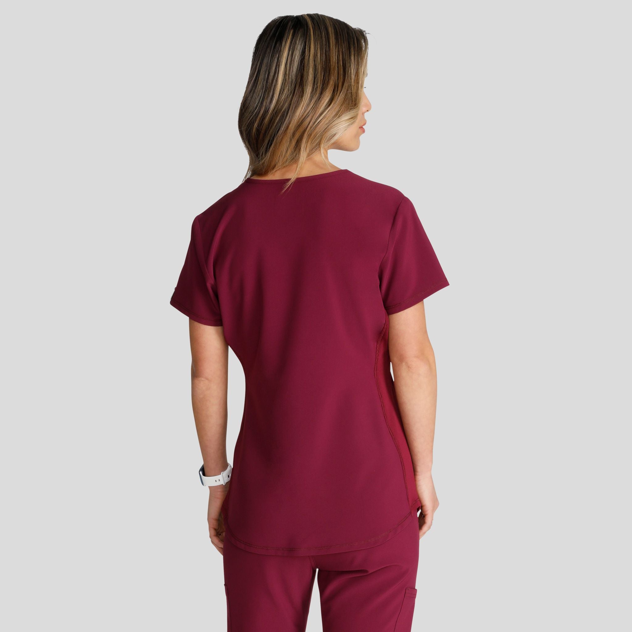 Women's Henley Solid Scrub Top