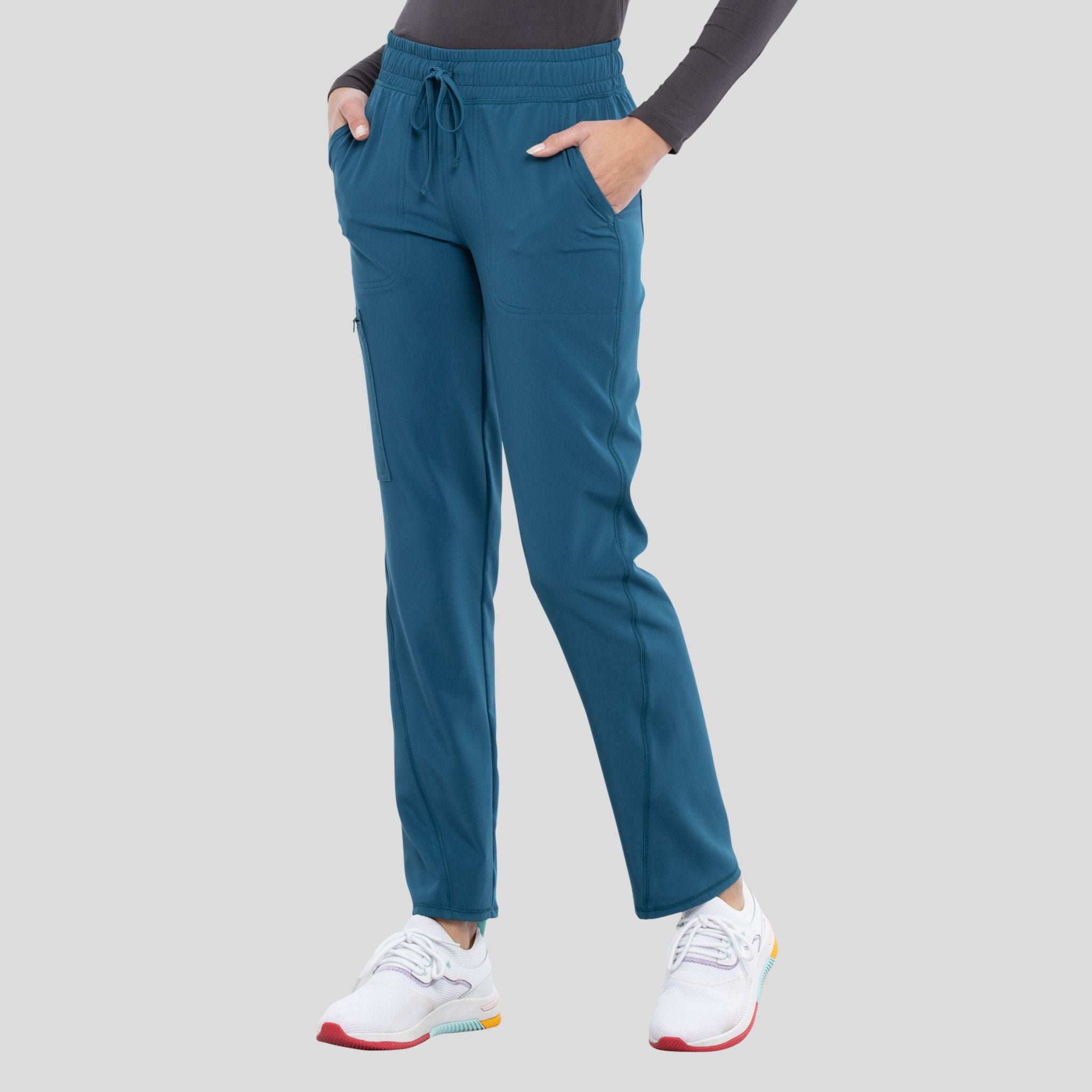 Mid Rise Tapered Leg Drawstring Pant