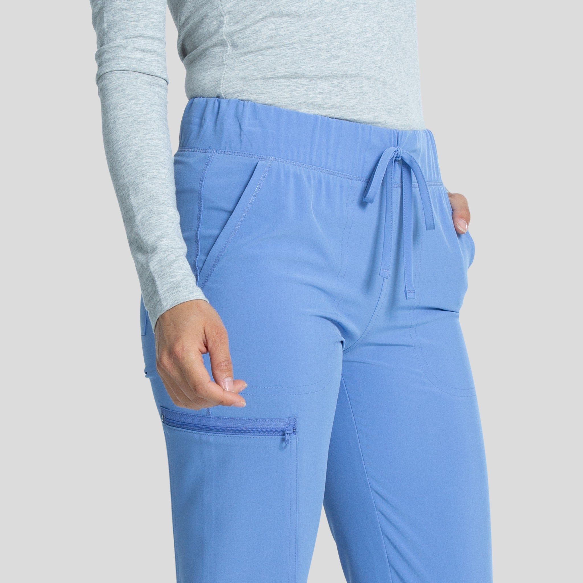 Mid Rise Tapered Leg Drawstring Pant