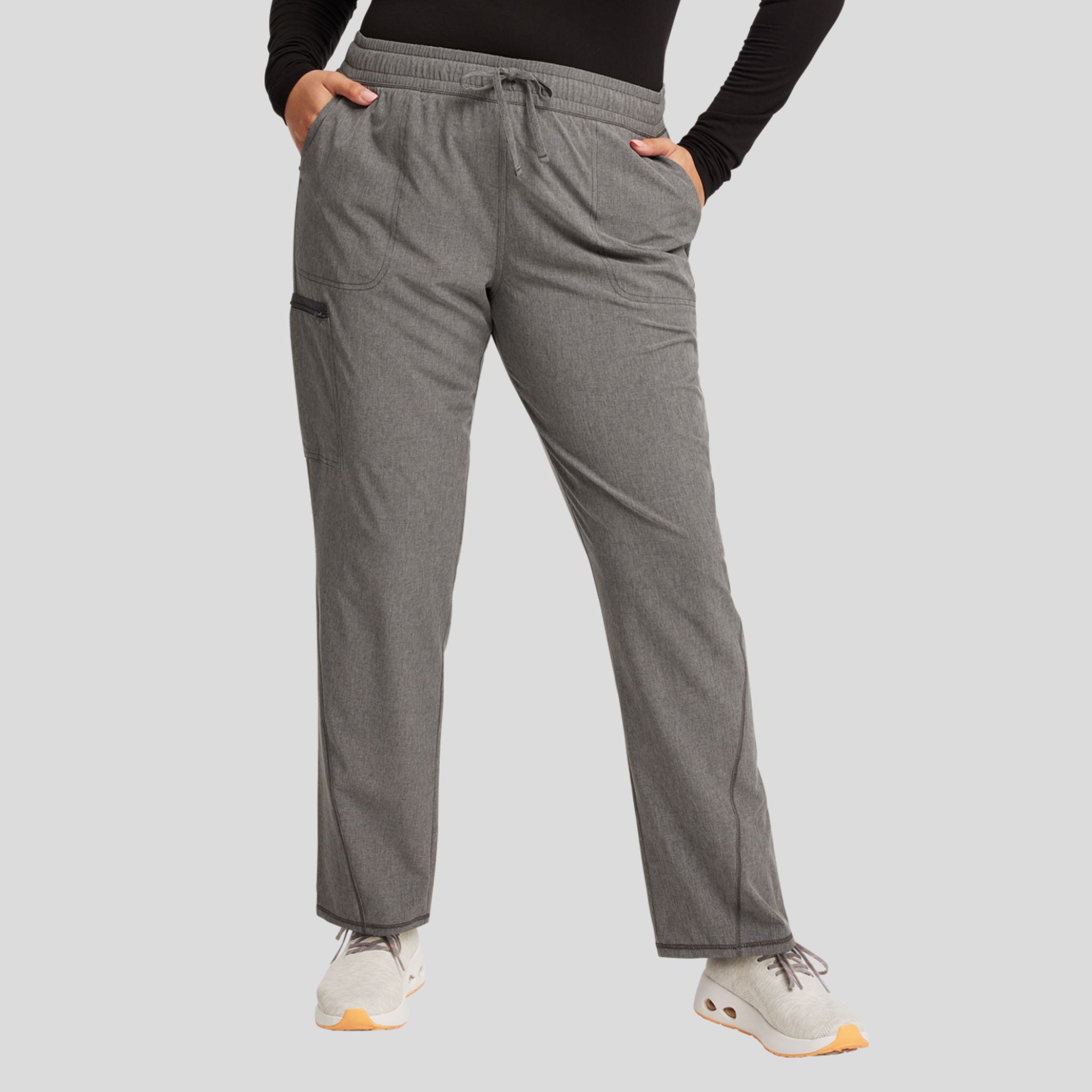 Mid Rise Tapered Leg Drawstring Pant