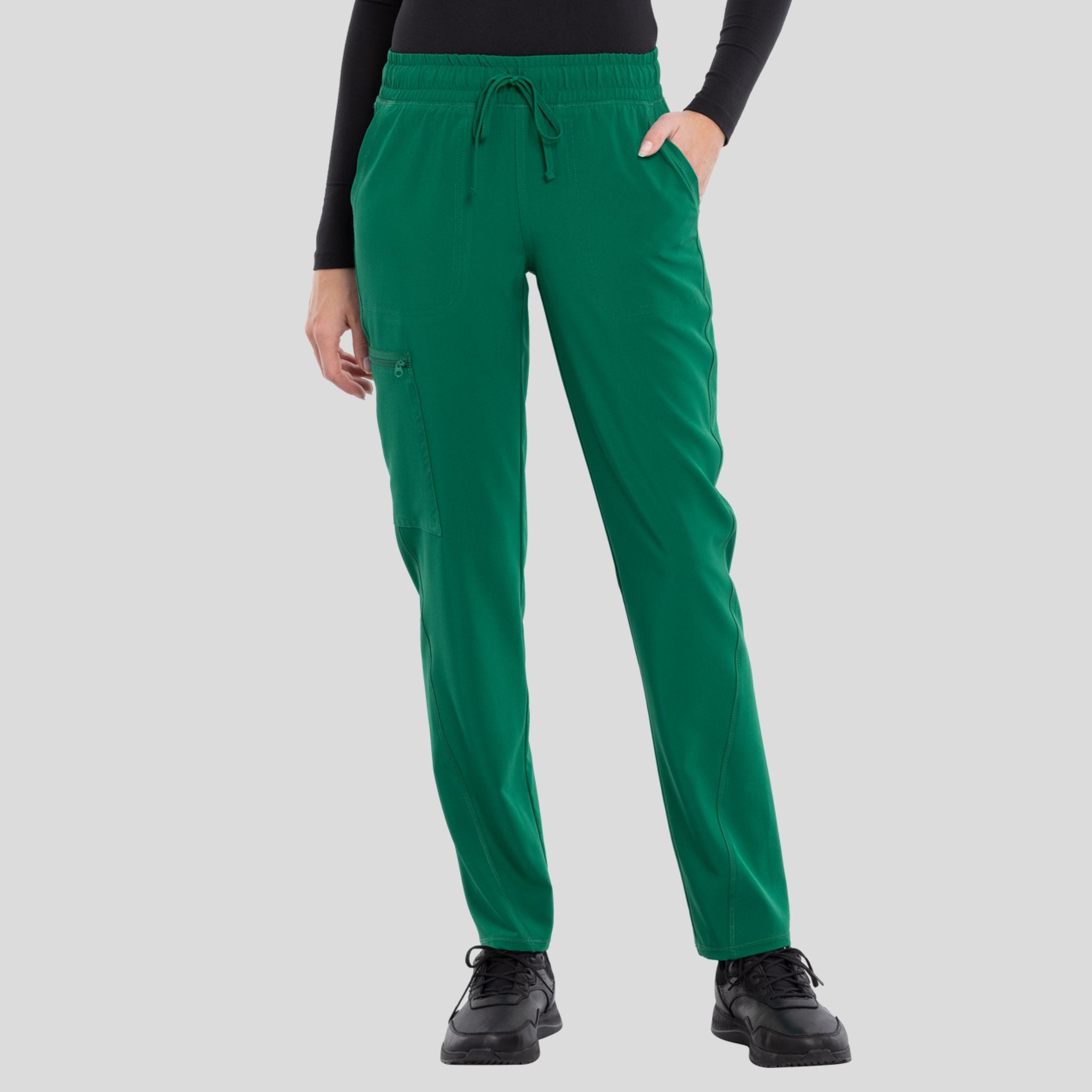 Mid Rise Tapered Leg Drawstring Pant