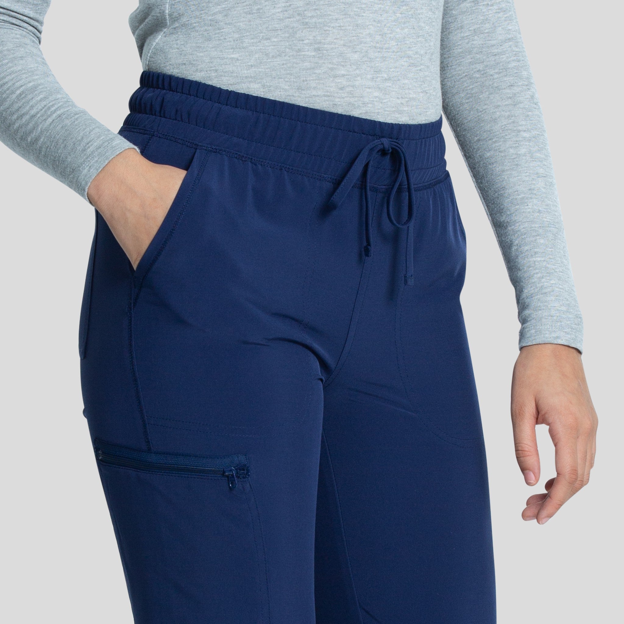 Mid Rise Tapered Leg Drawstring Pant