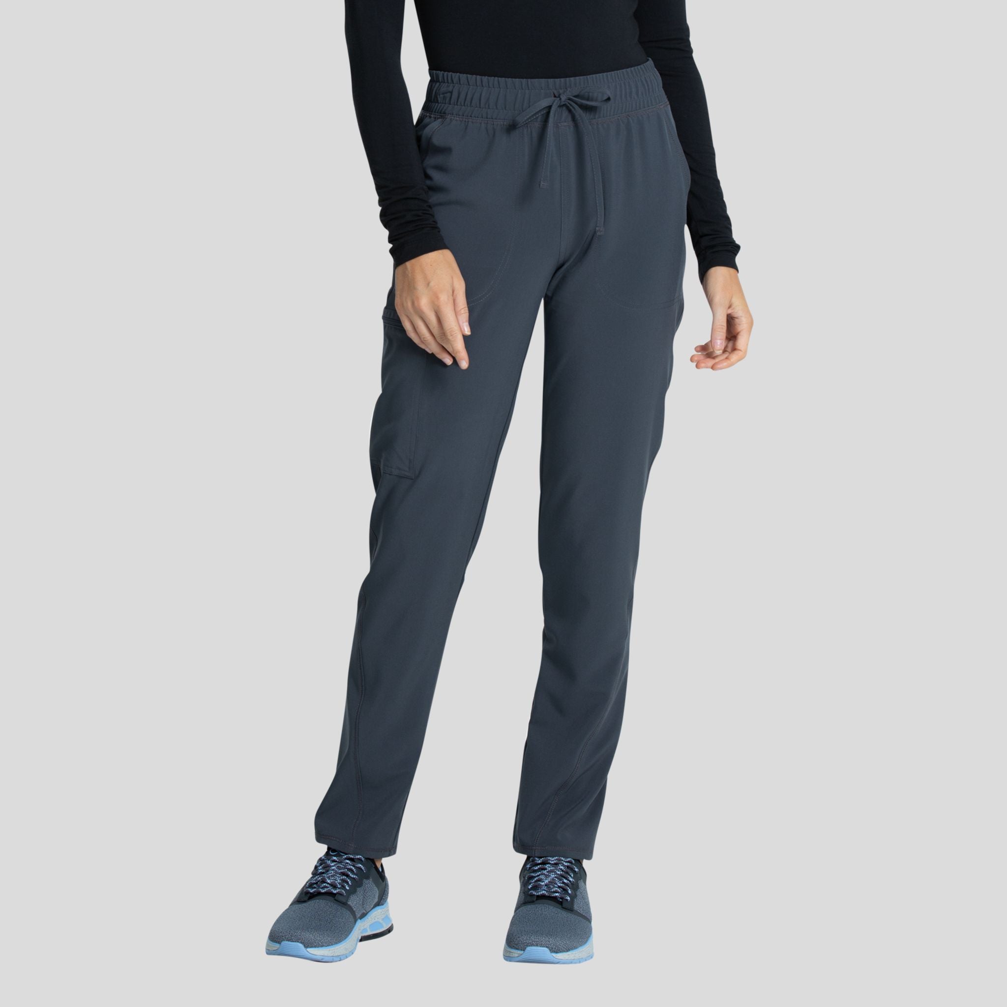 Mid Rise Tapered Leg Drawstring Pant