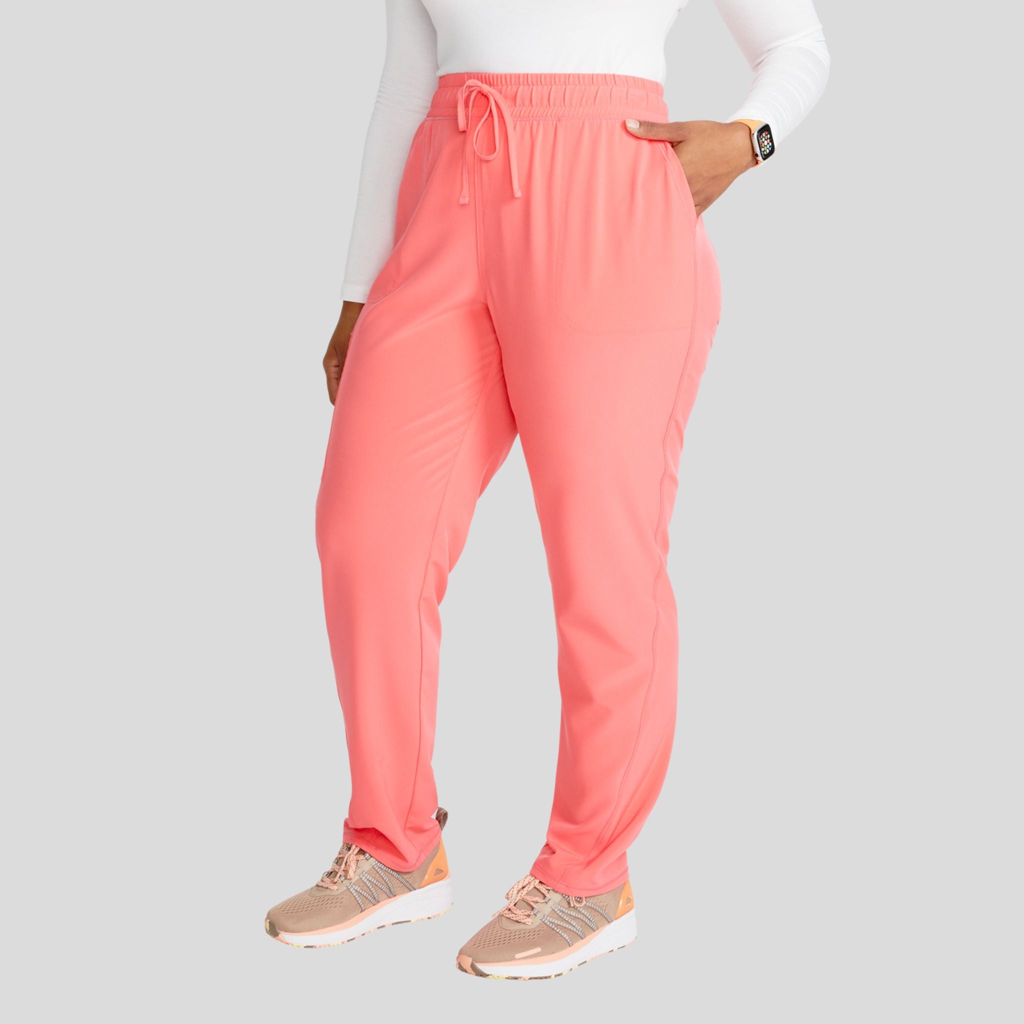 Mid Rise Tapered Leg Drawstring Pant