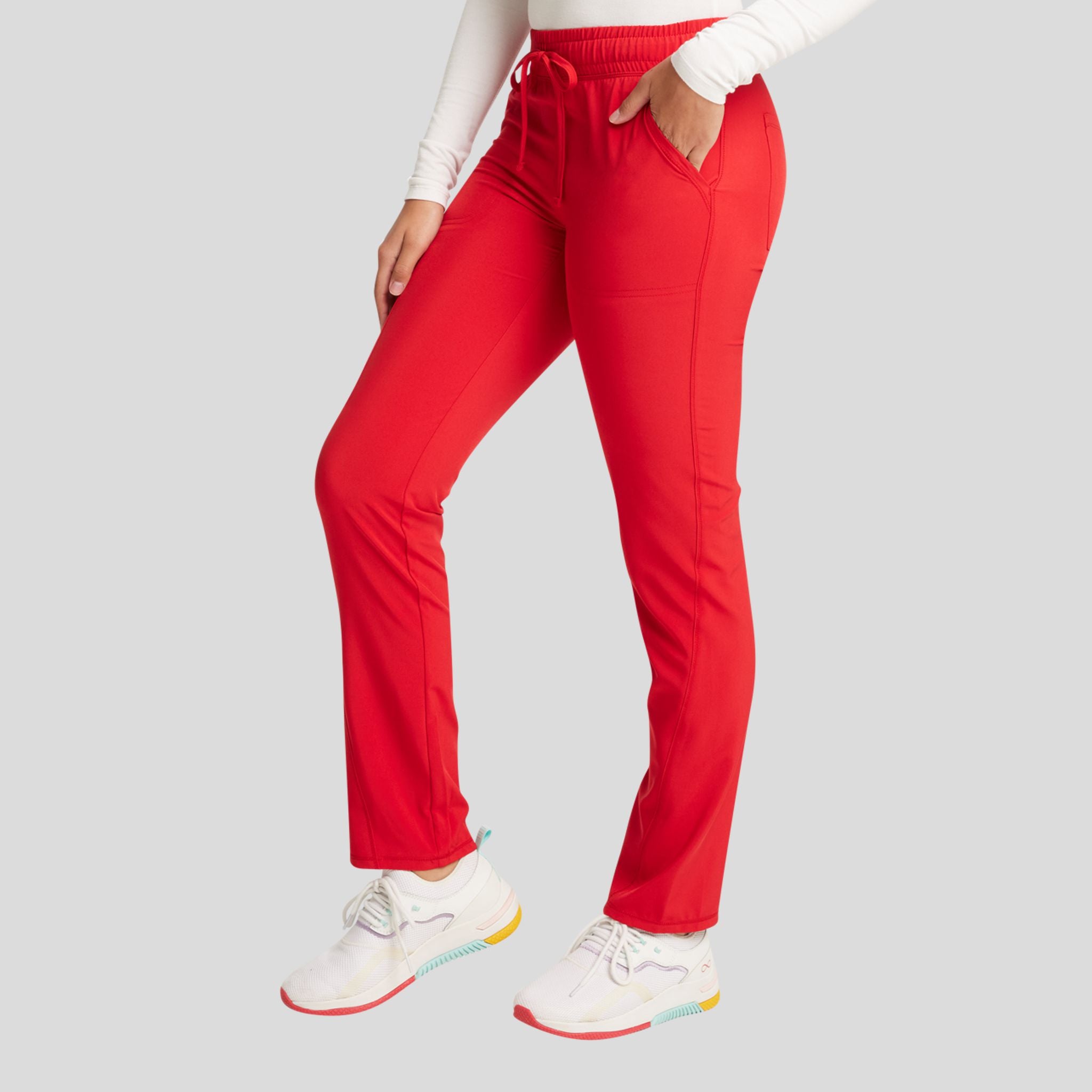 Mid Rise Tapered Leg Drawstring Pant