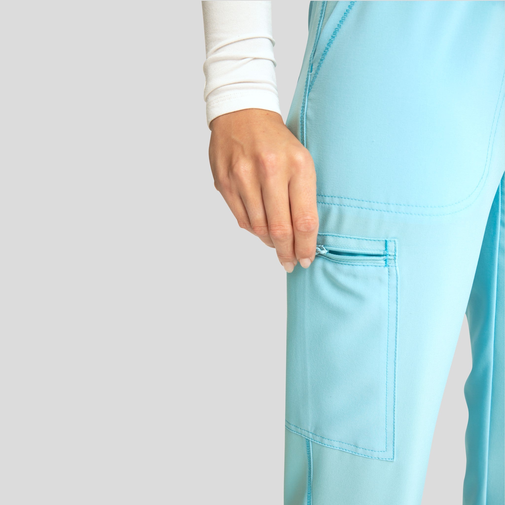 Mid Rise Tapered Leg Drawstring Pant