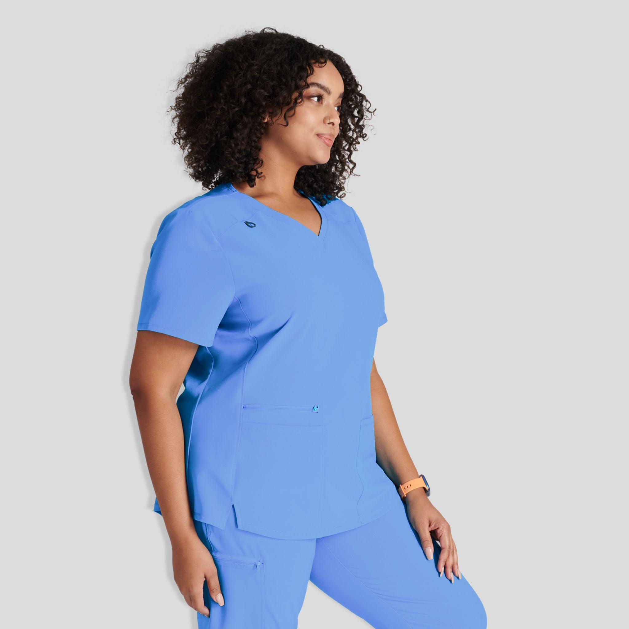 V-Neck Top With Badge Loop