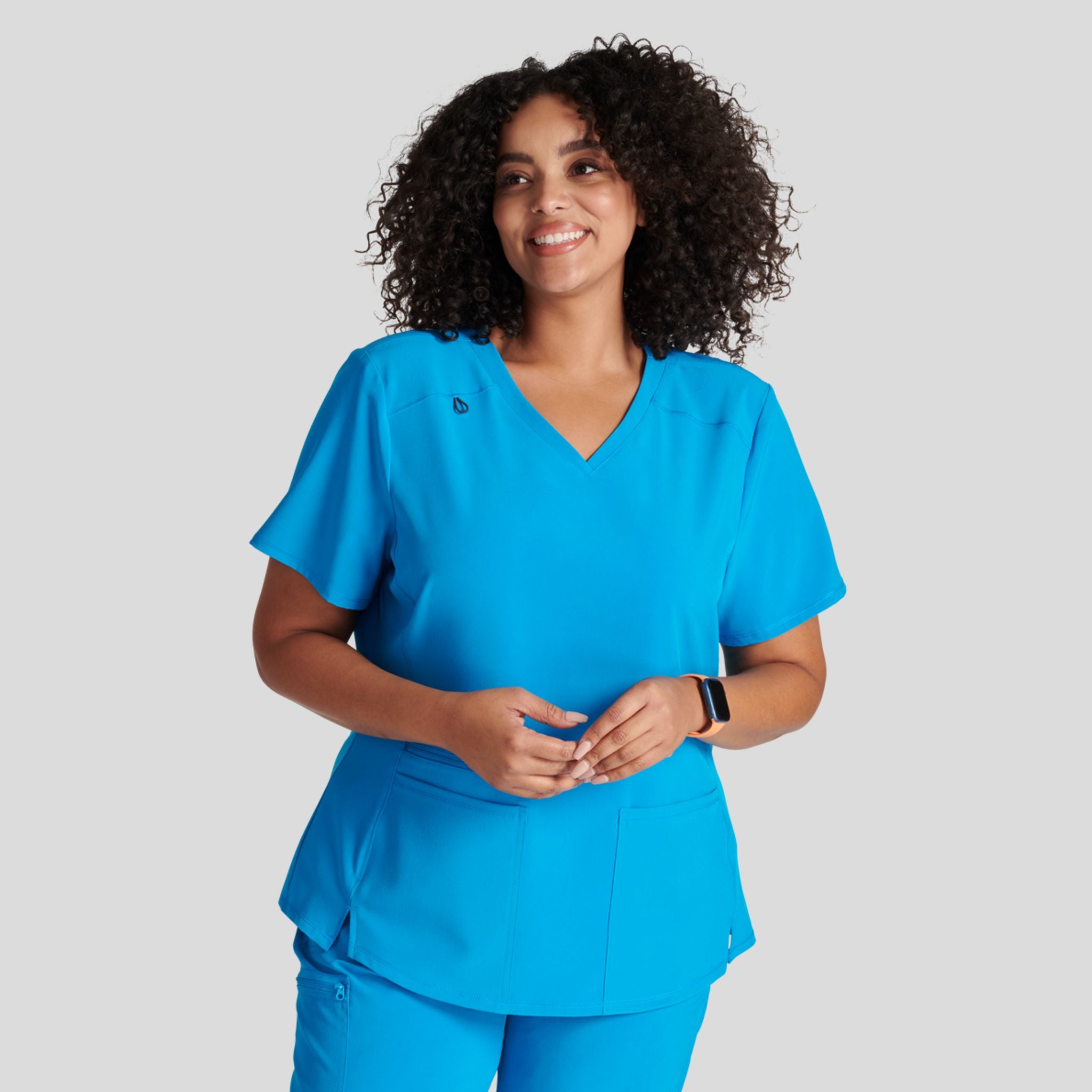 V-Neck Top With Badge Loop