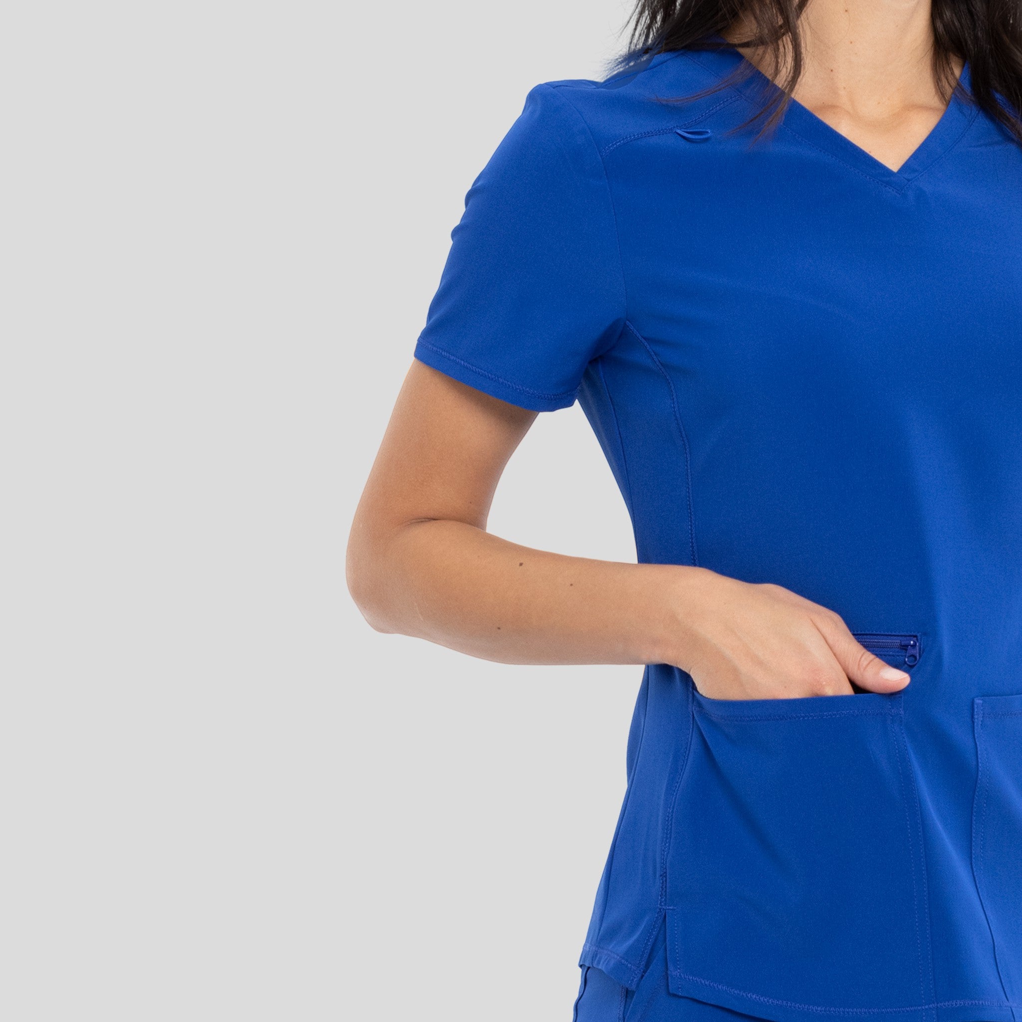 V-Neck Top With Badge Loop