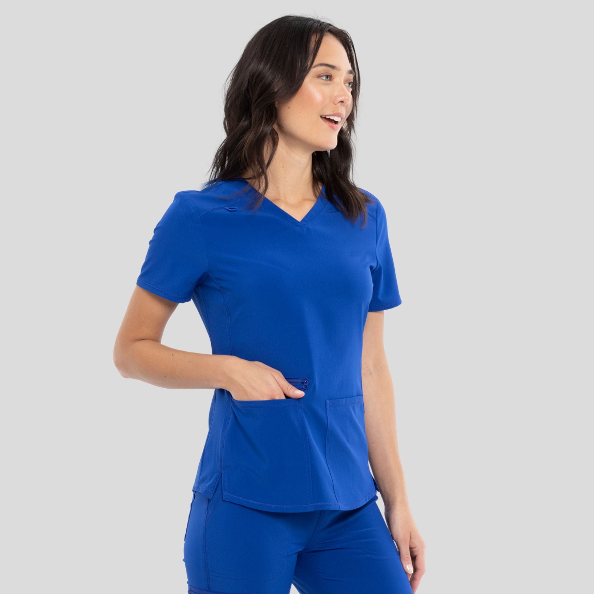 V-Neck Top With Badge Loop