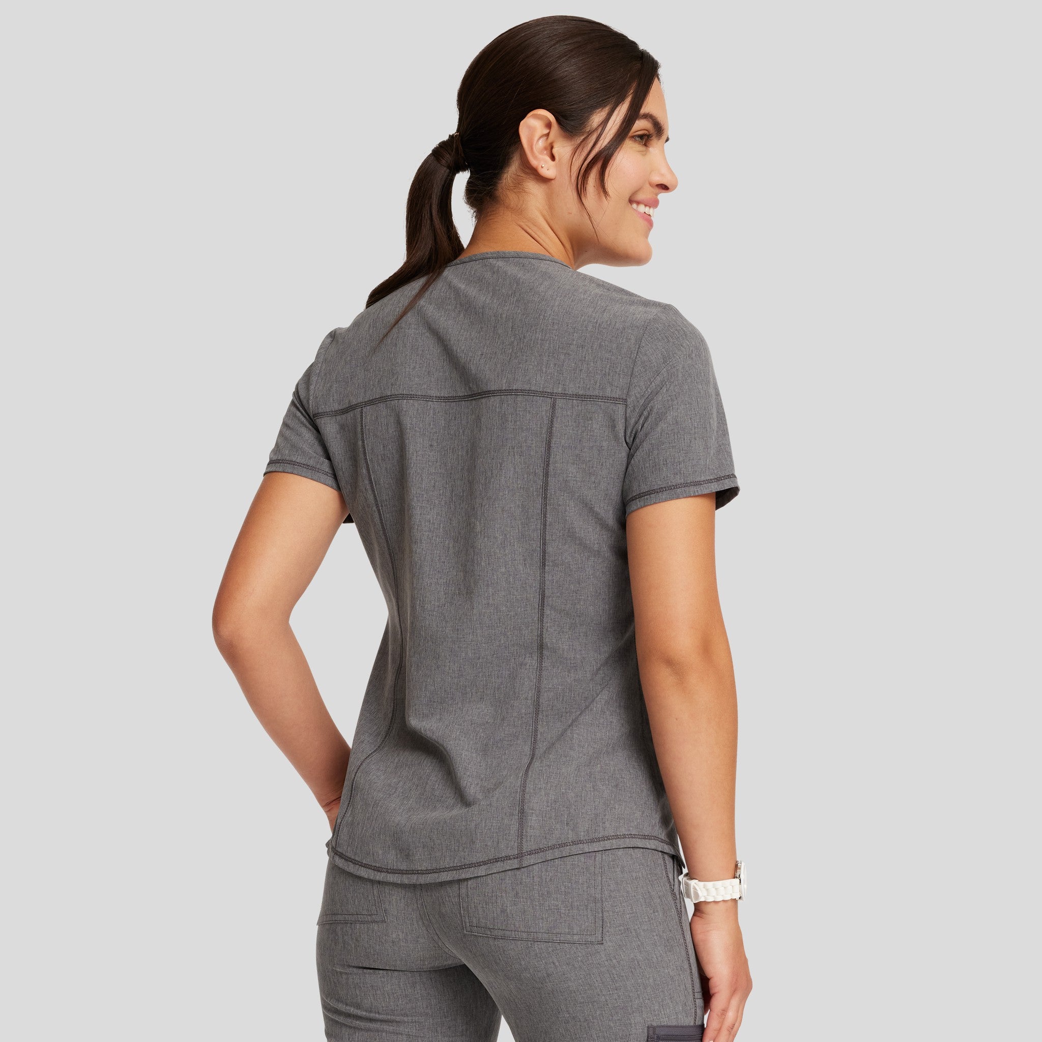 V-Neck Top With Badge Loop