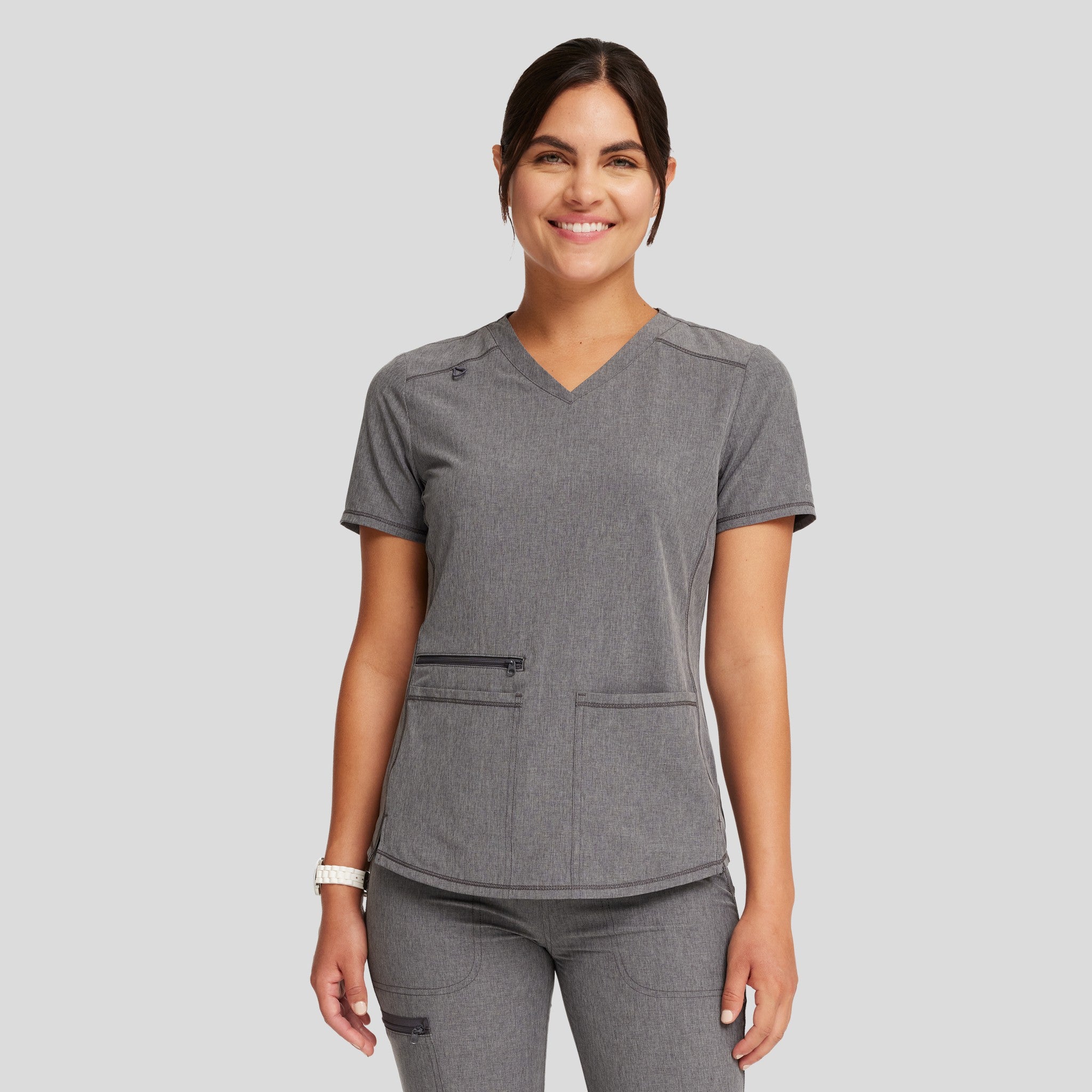 V-Neck Top With Badge Loop