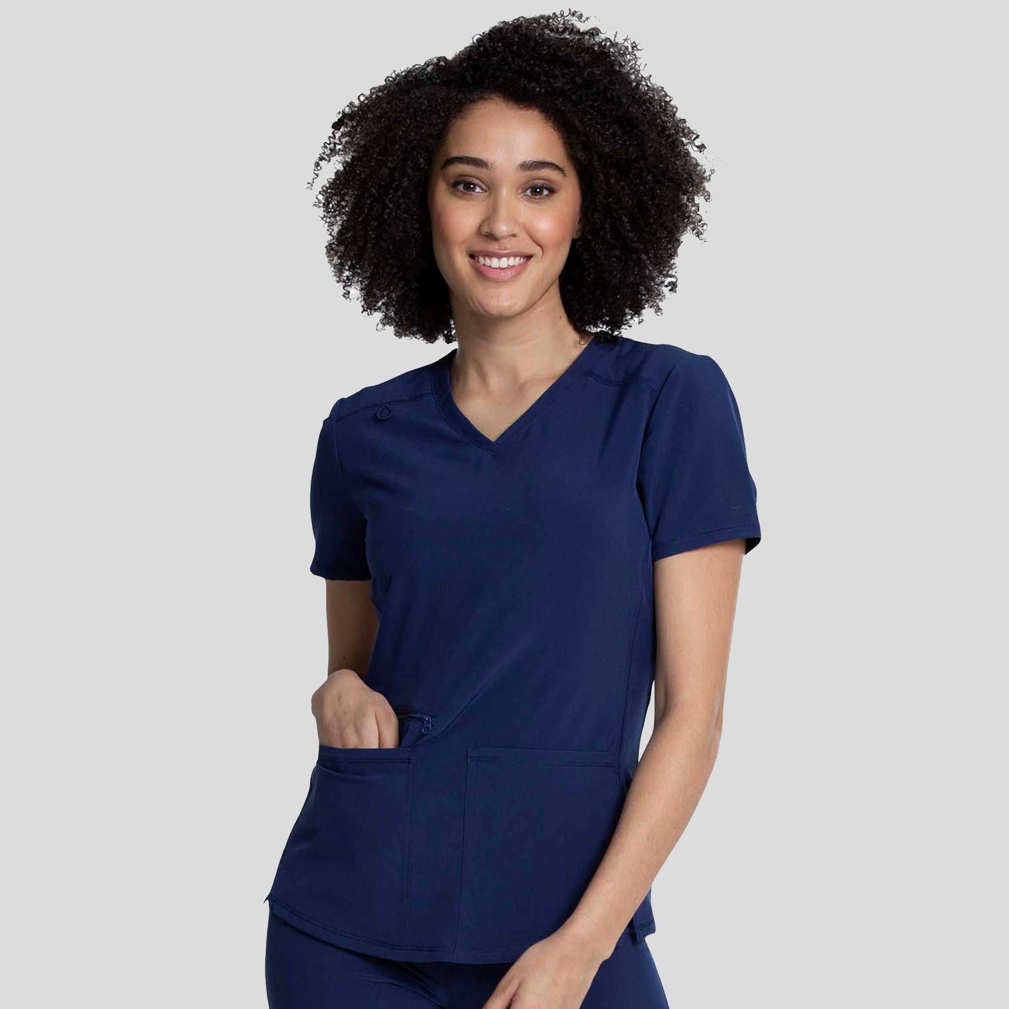 V-Neck Top With Badge Loop