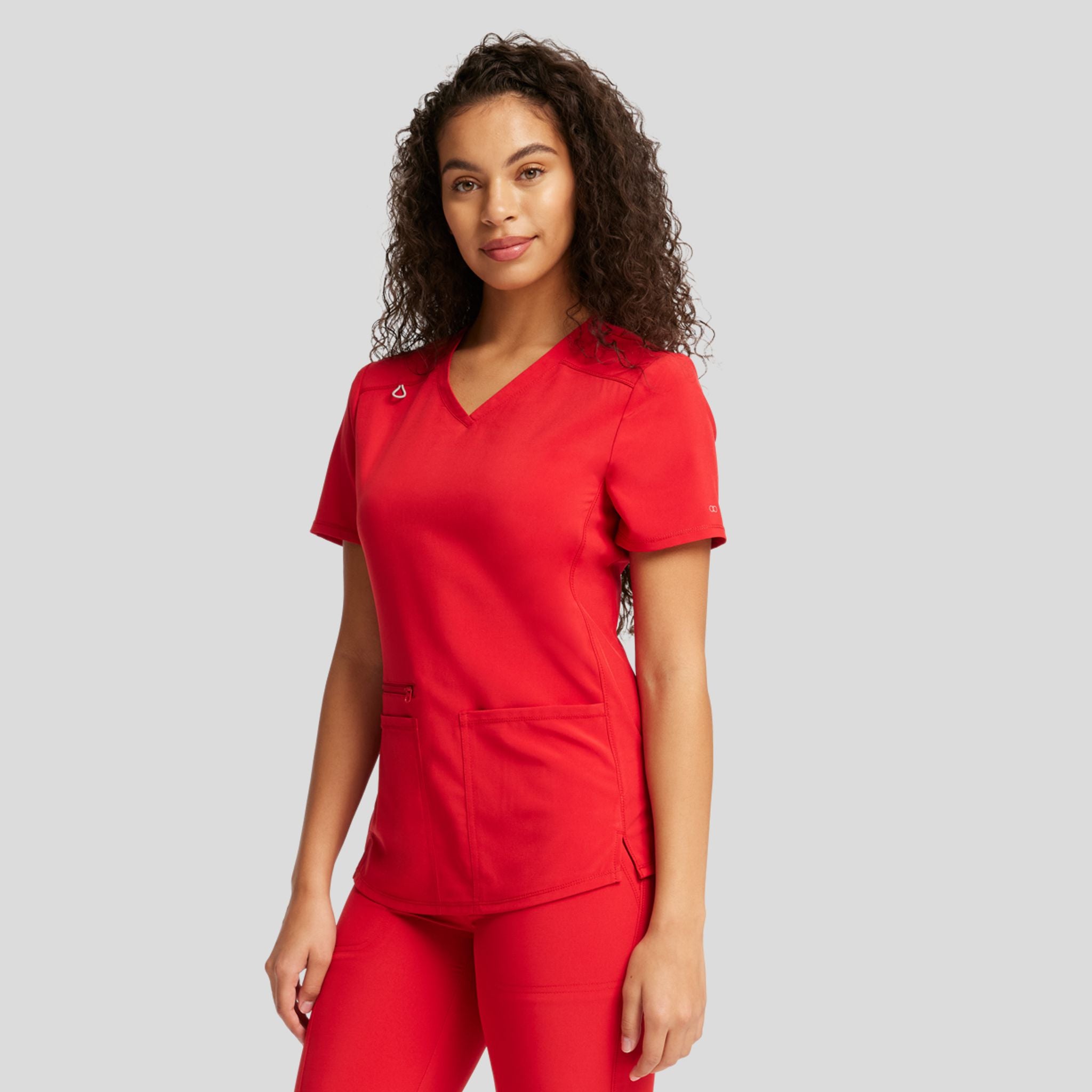 V-Neck Top With Badge Loop