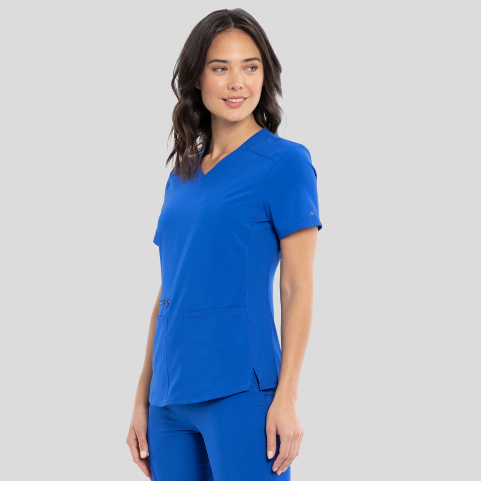 V-Neck Top With Badge Loop