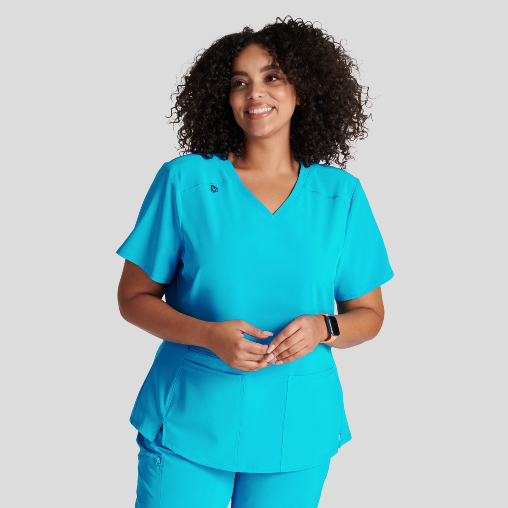 V-Neck Top With Badge Loop