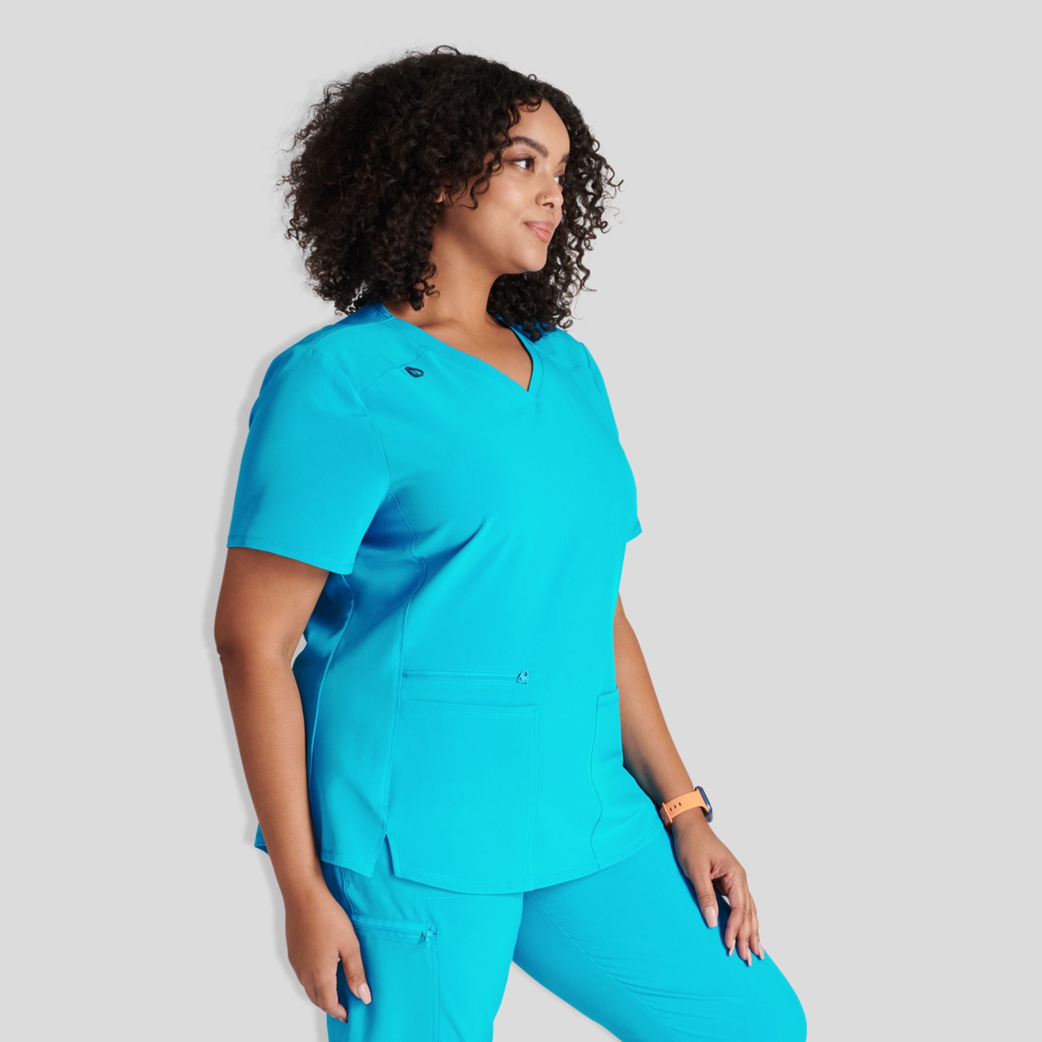 V-Neck Top With Badge Loop