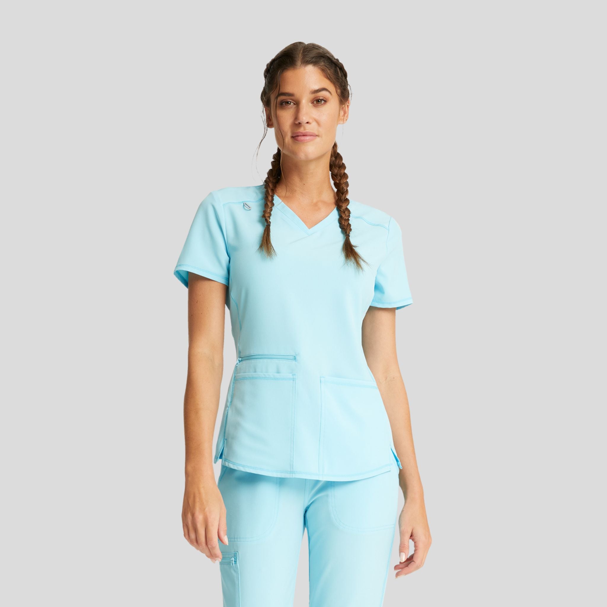 V-Neck Top With Badge Loop