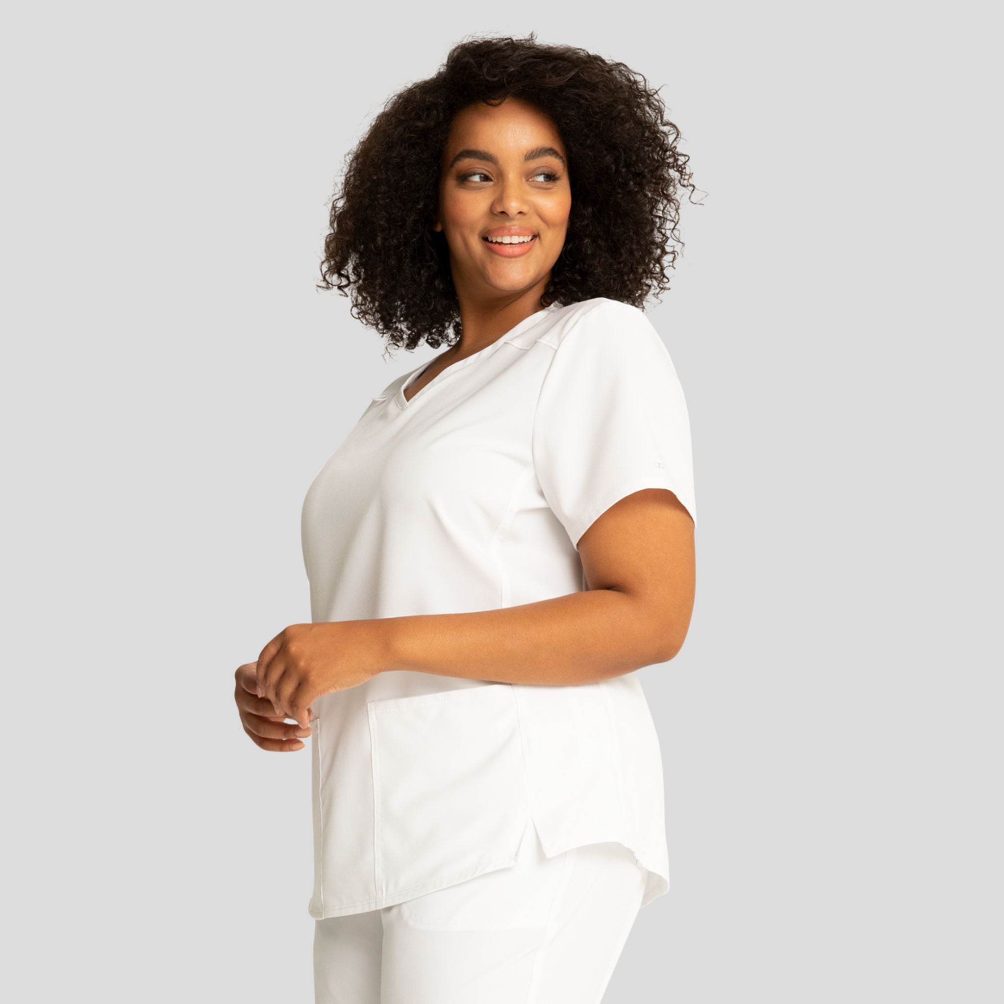 V-Neck Top With Badge Loop