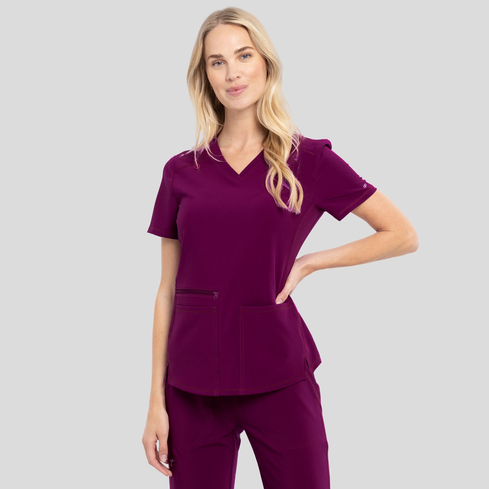 V-Neck Top With Badge Loop