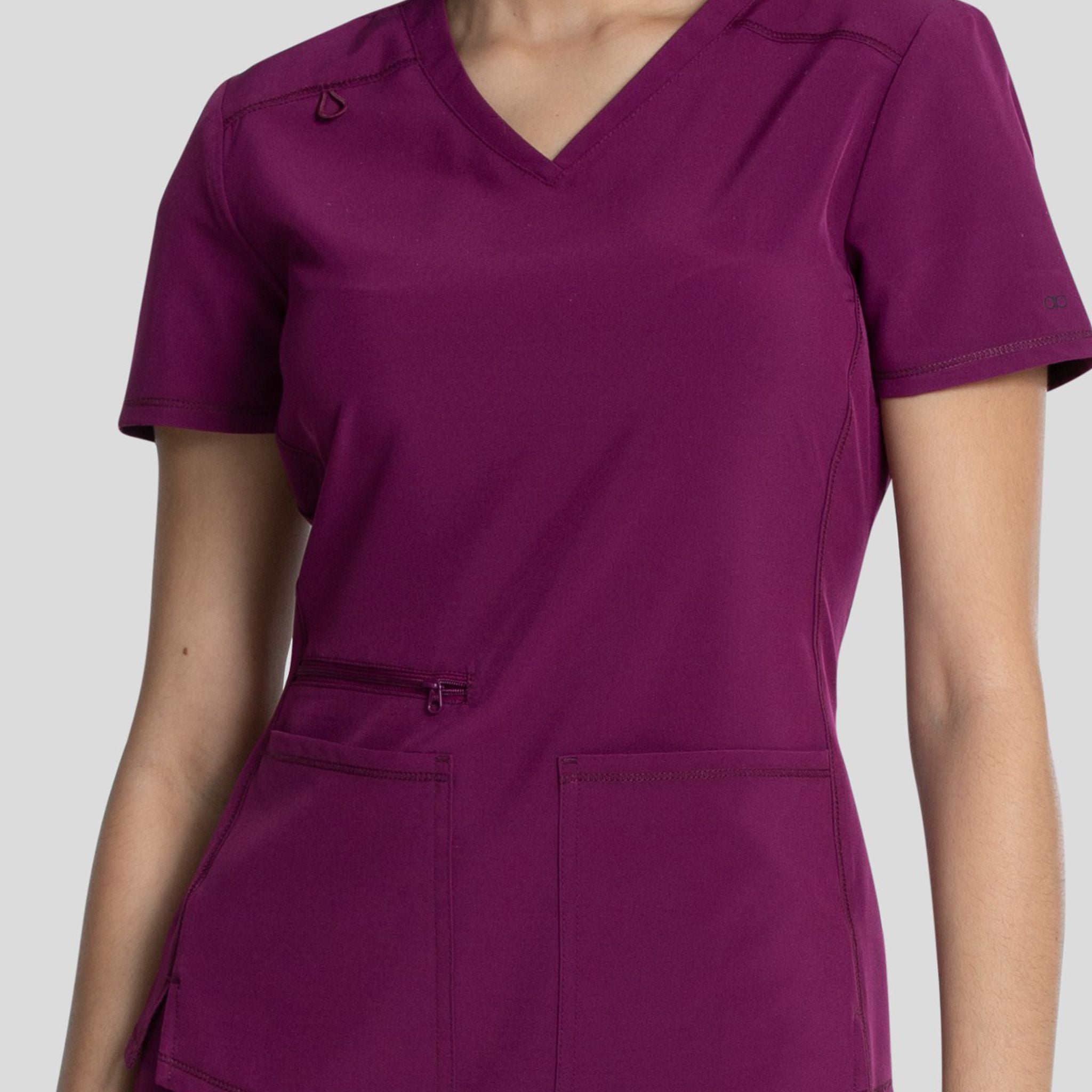 V-Neck Top With Badge Loop