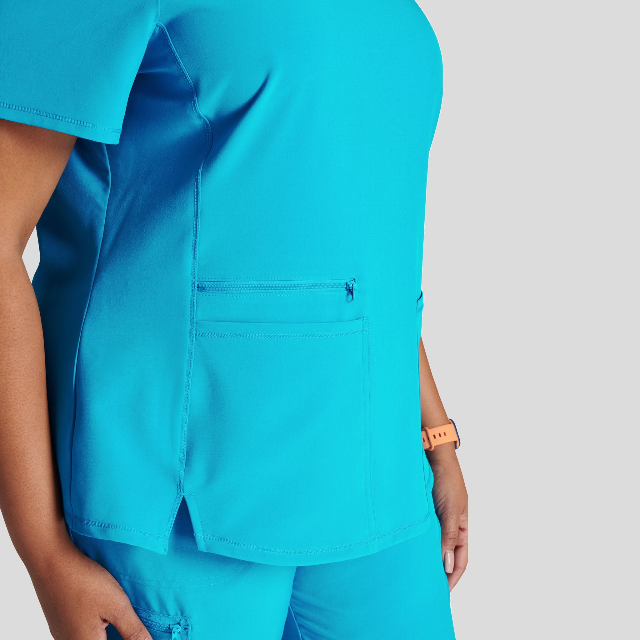 V-Neck Top With Badge Loop