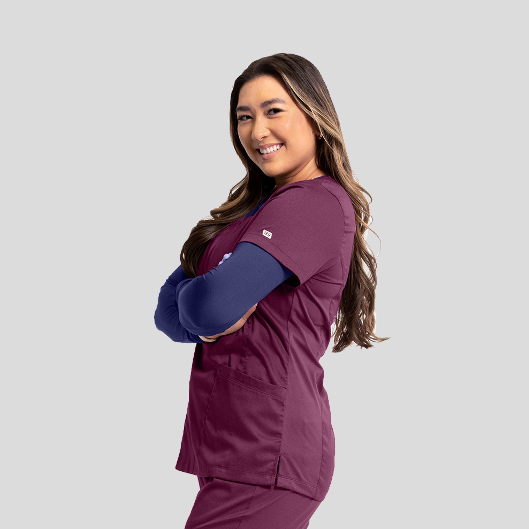 Women’s Mock Wrap Knit Side Top