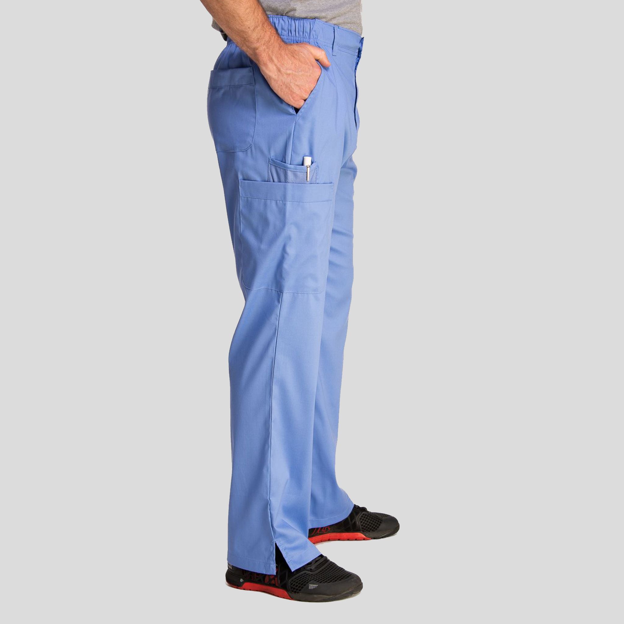 Men's Half Elastic Waistband Pant