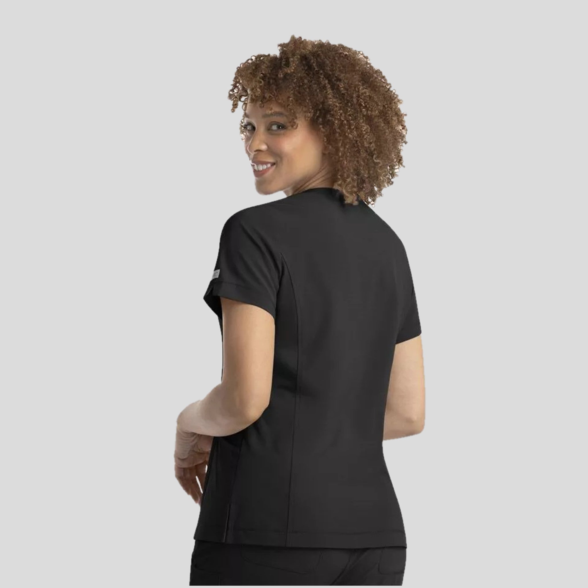 Notched Crew Neck Top