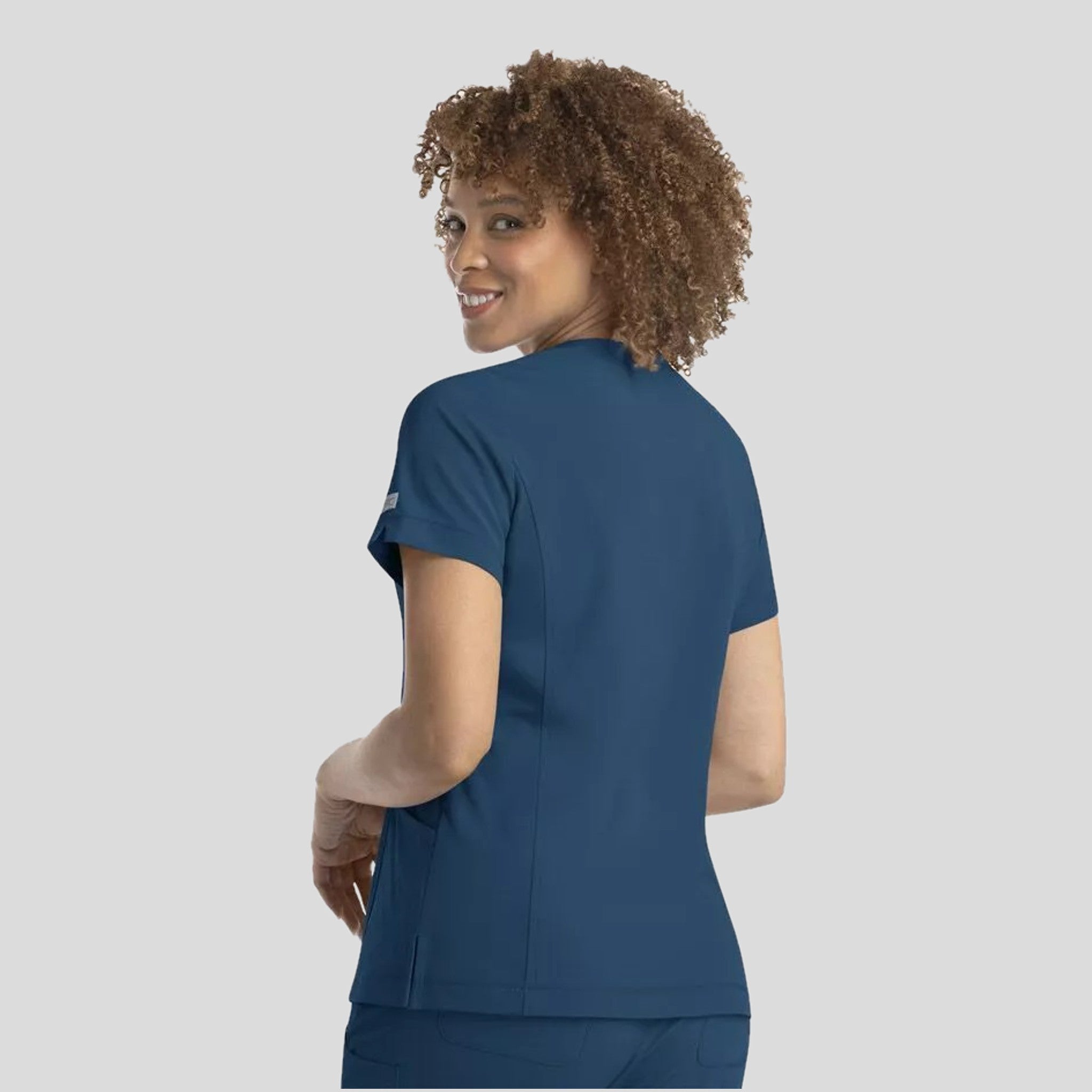 Notched Crew Neck Top