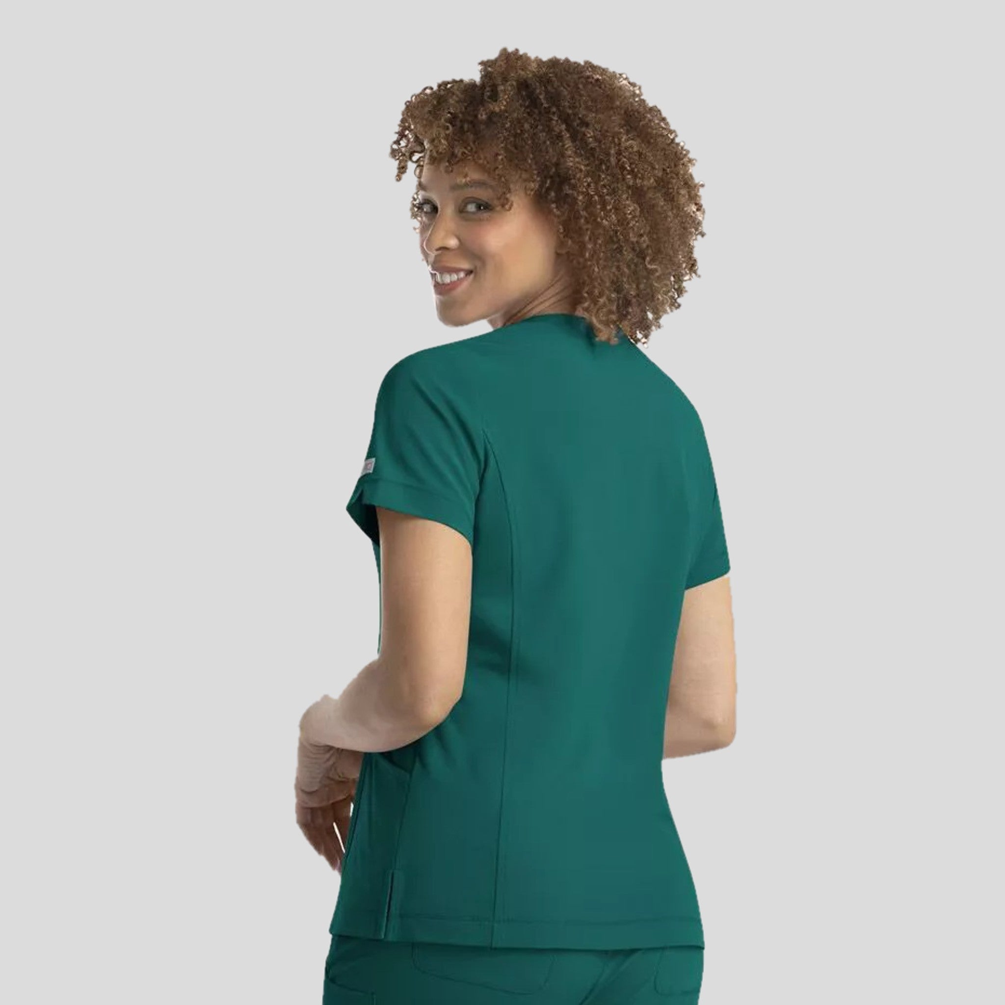 Notched Crew Neck Top