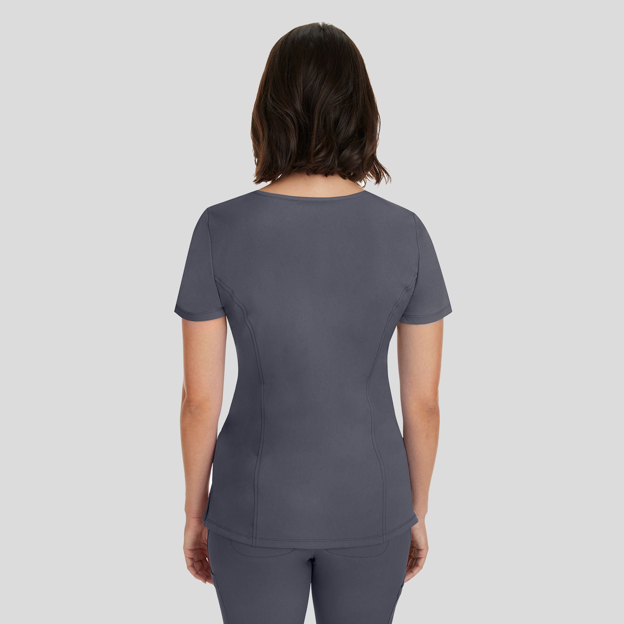 Women's Madison Mock Wrap Solid Scrub Top