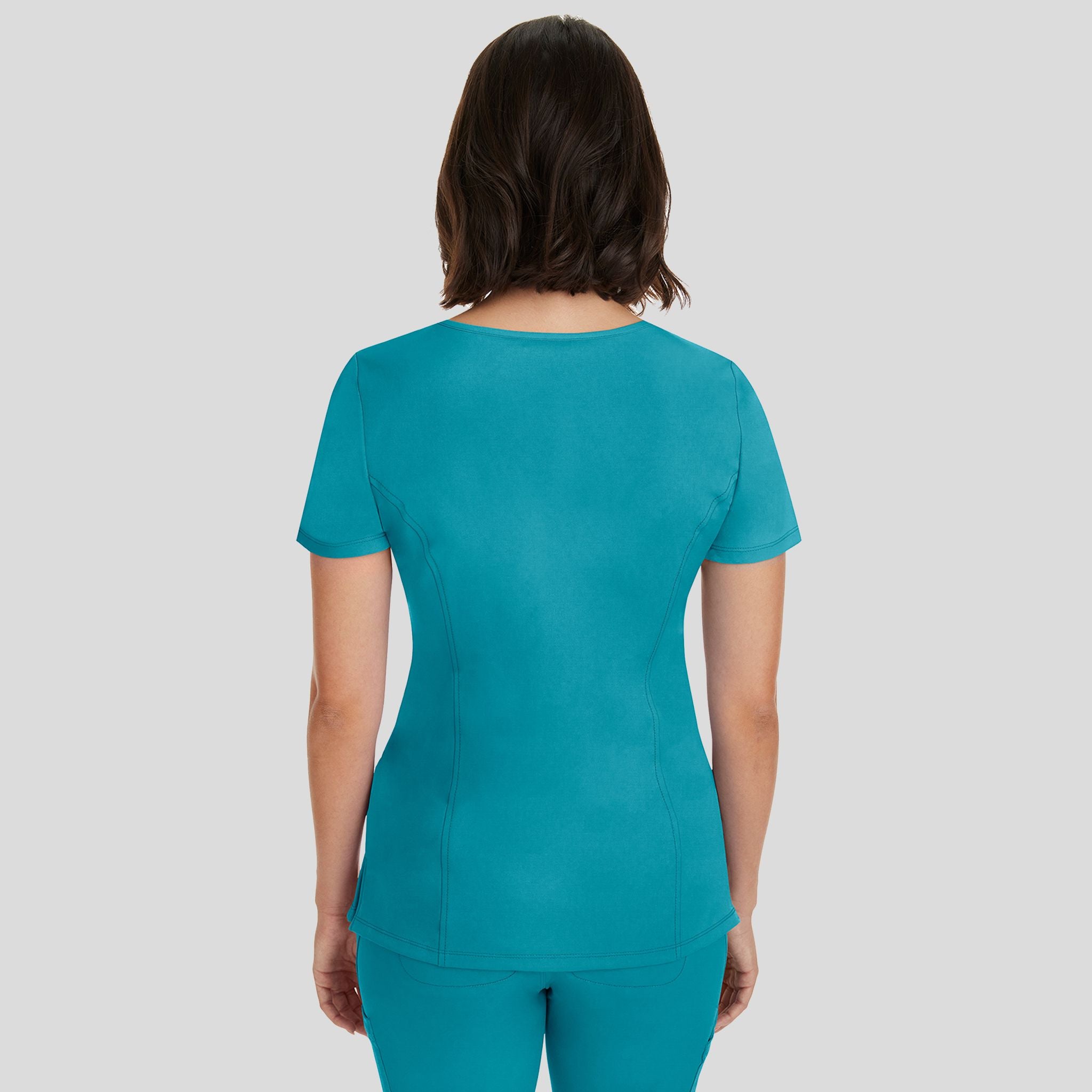 Women's Madison Mock Wrap Solid Scrub Top