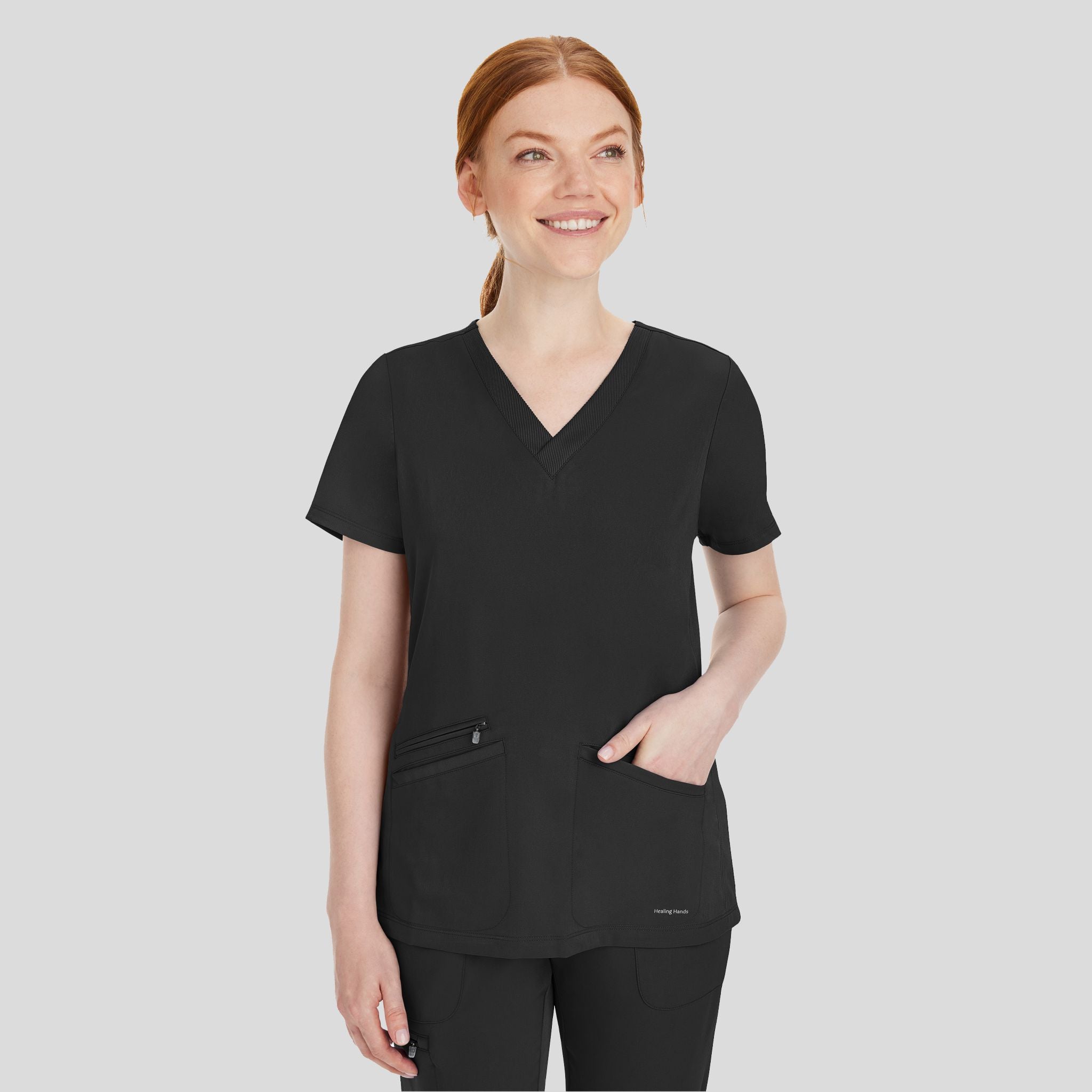 Women's Mariah Rib Trim Scrub Top
