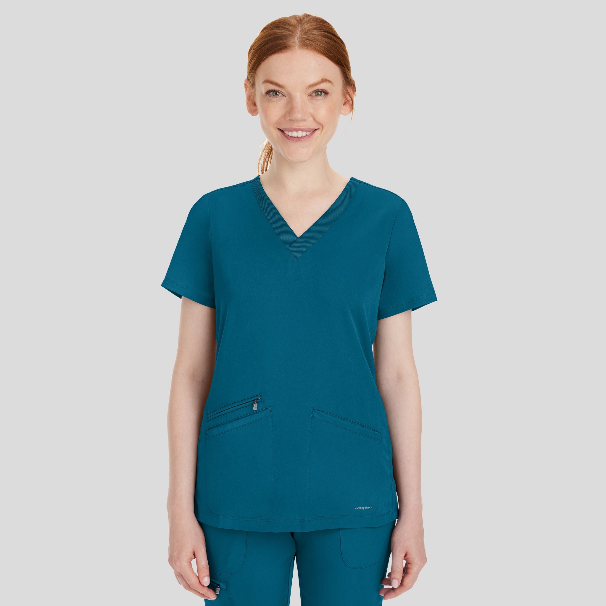 Women's Mariah Rib Trim Scrub Top