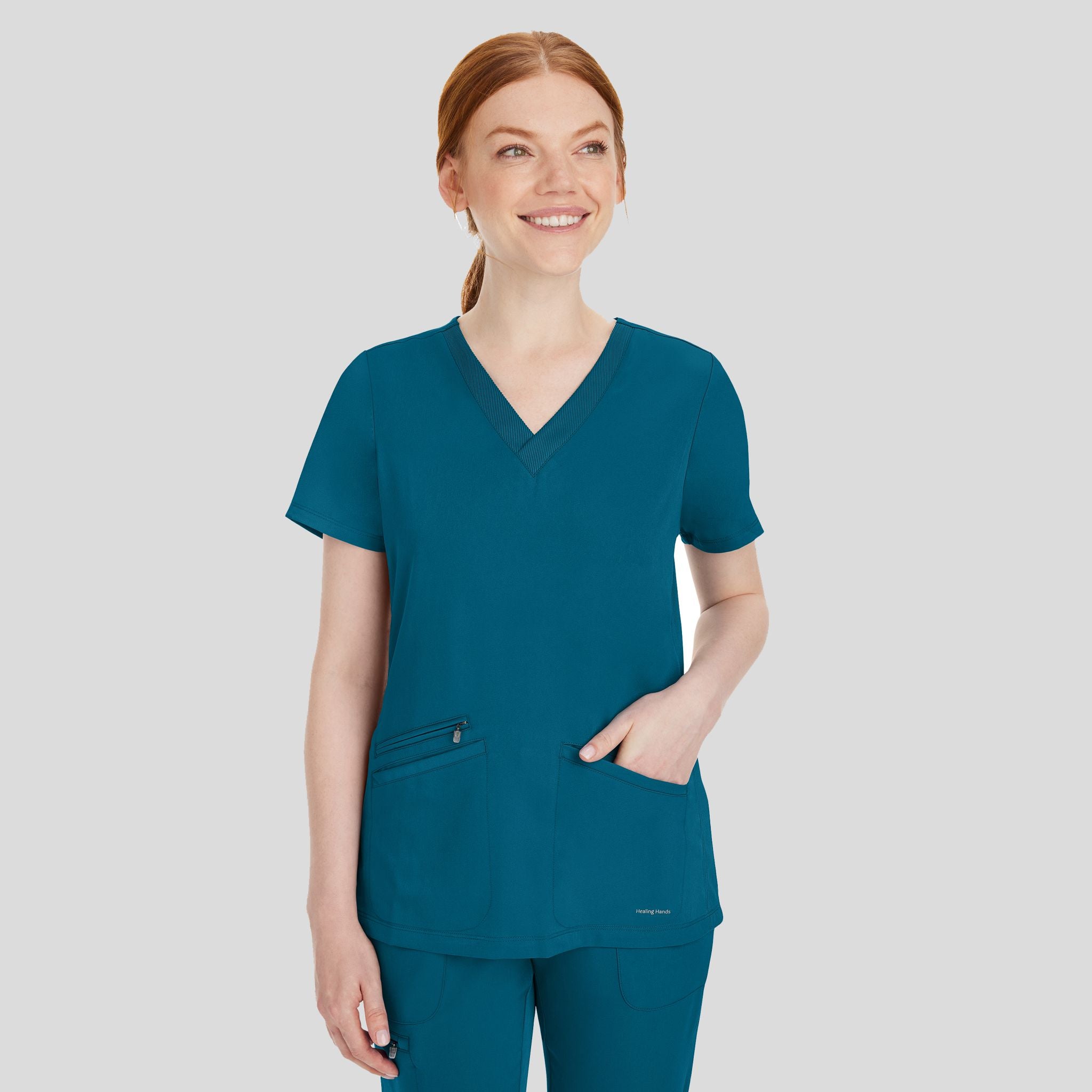 Women's Mariah Rib Trim Scrub Top