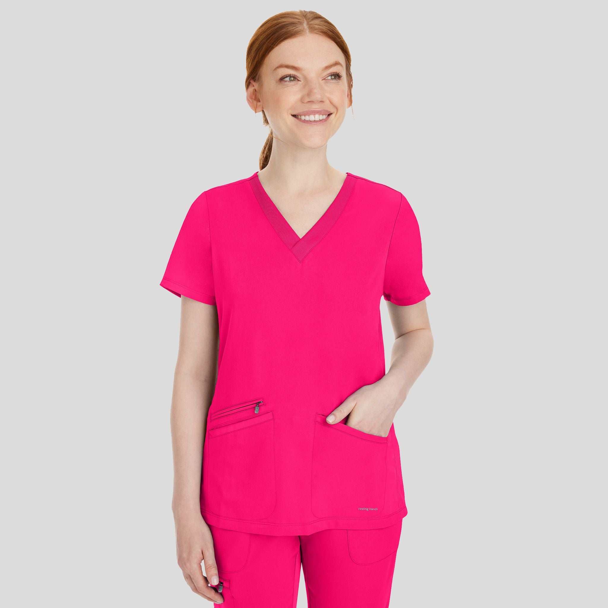 Women's Mariah Rib Trim Scrub Top