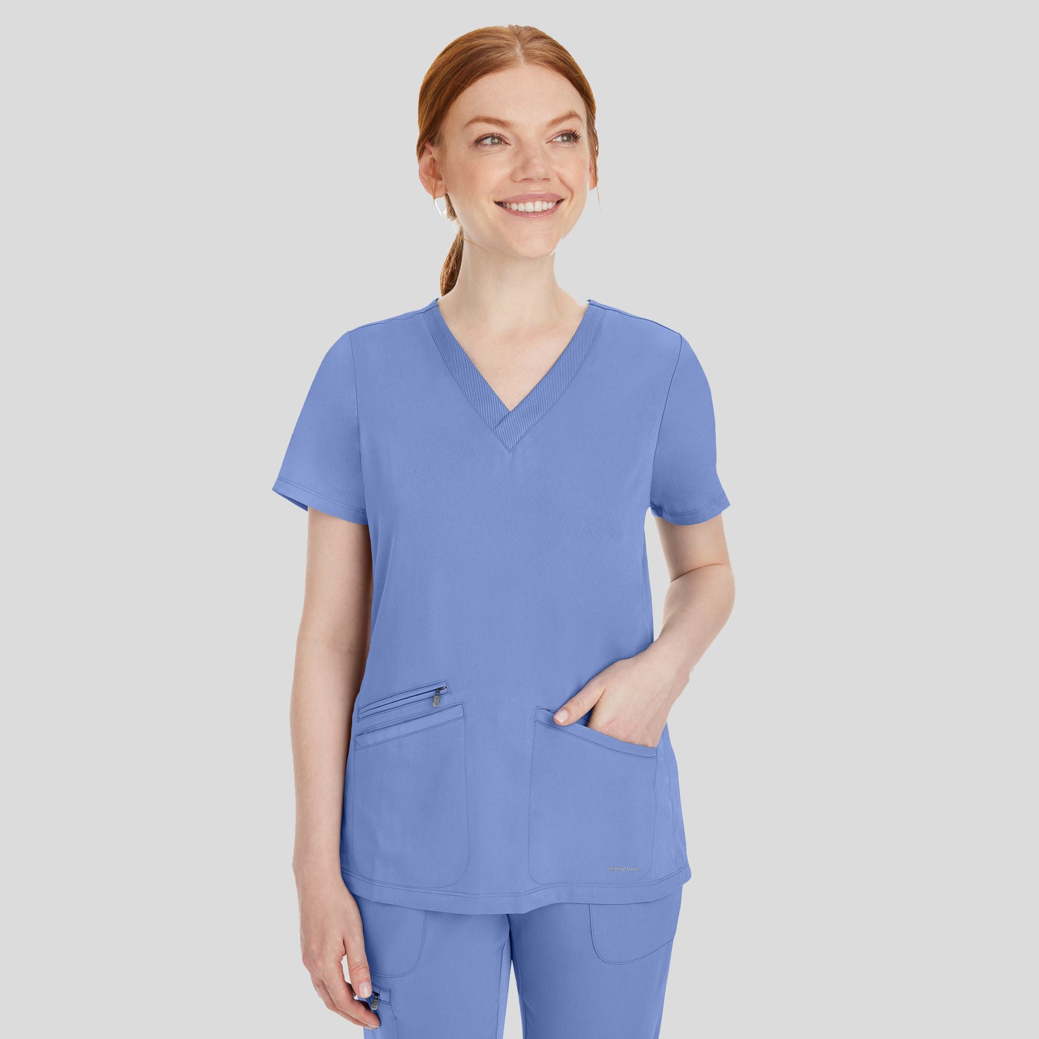 Women's Mariah Rib Trim Scrub Top