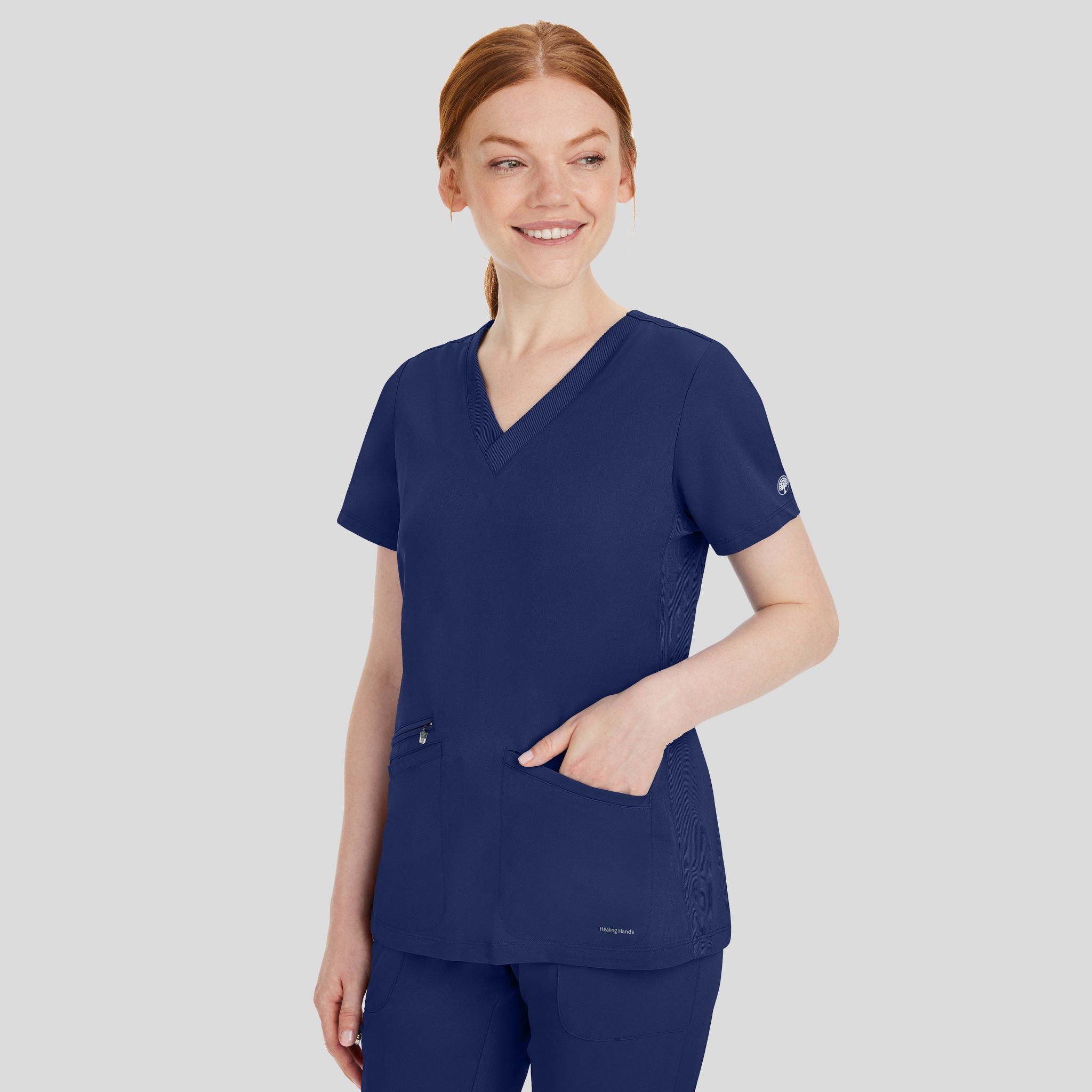 Women's Mariah Rib Trim Scrub Top