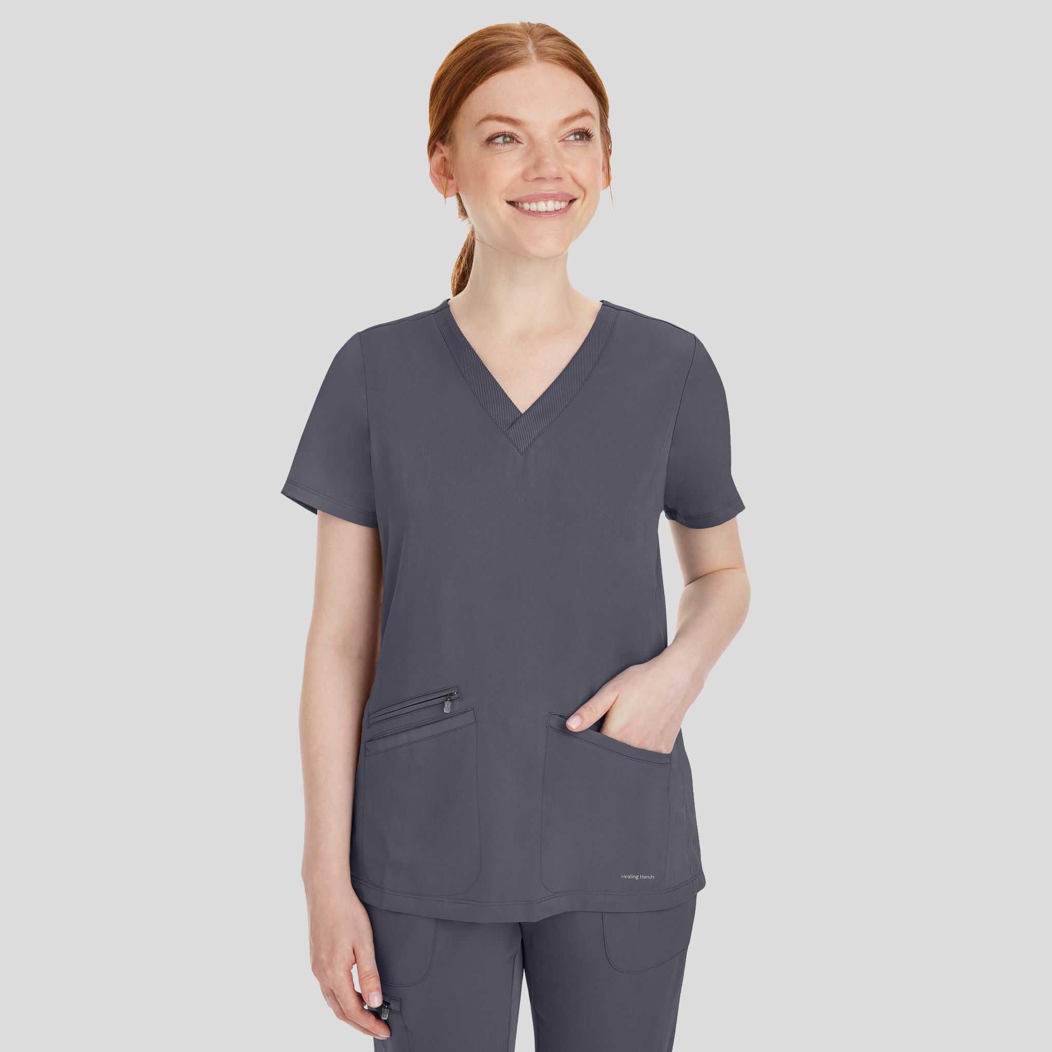 Women's Mariah Rib Trim Scrub Top