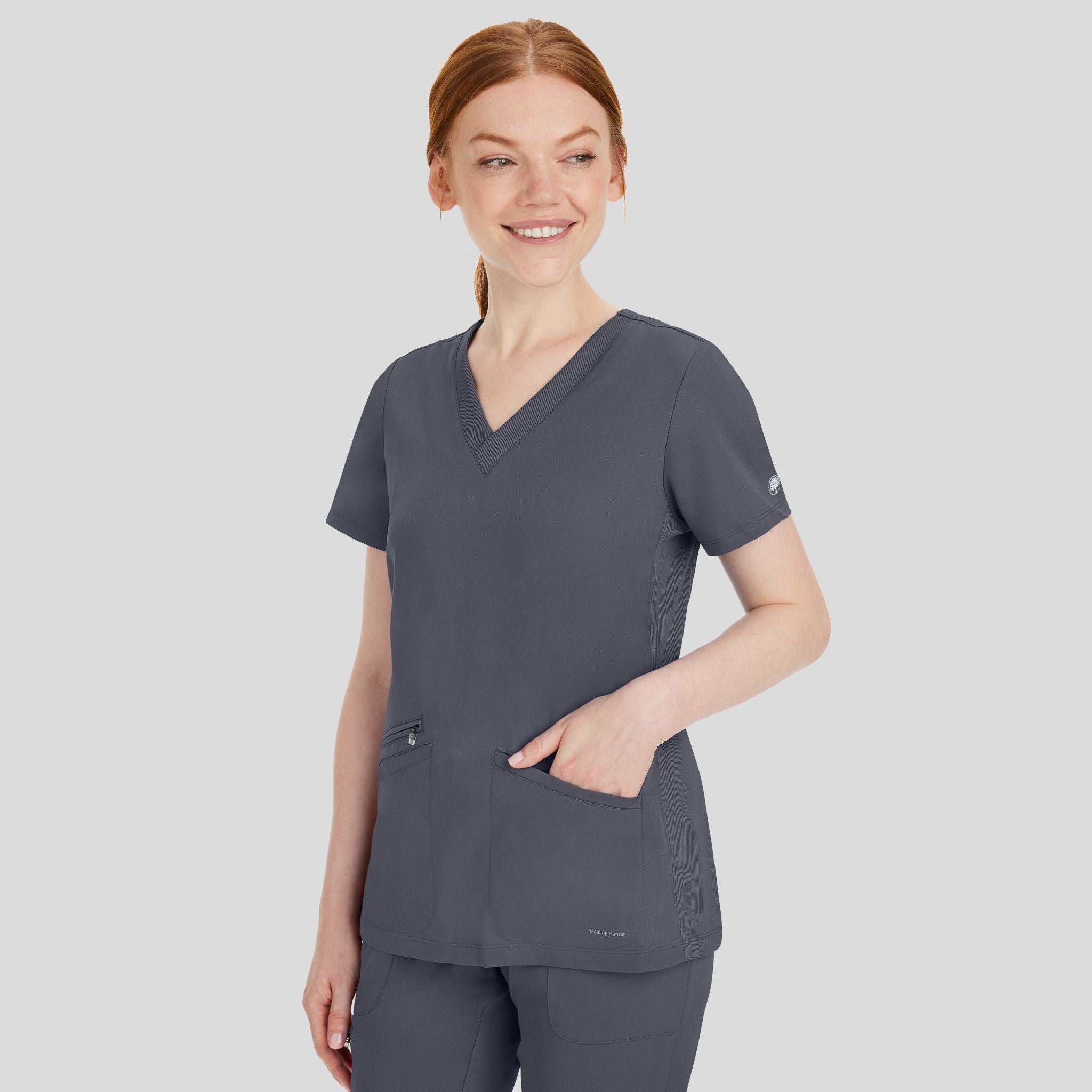 Women's Mariah Rib Trim Scrub Top