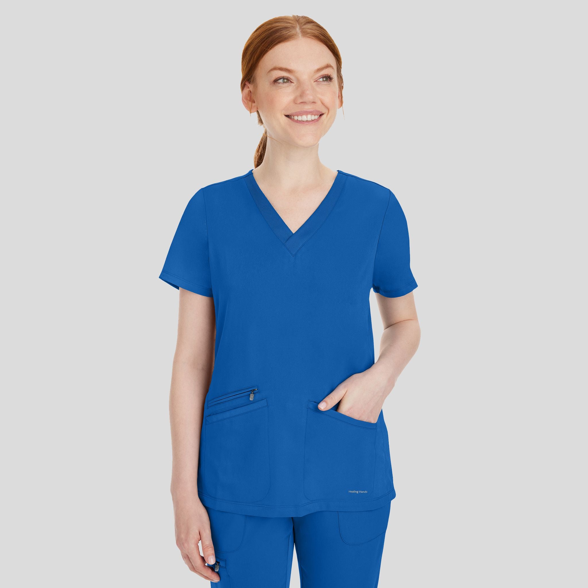Women's Mariah Rib Trim Scrub Top