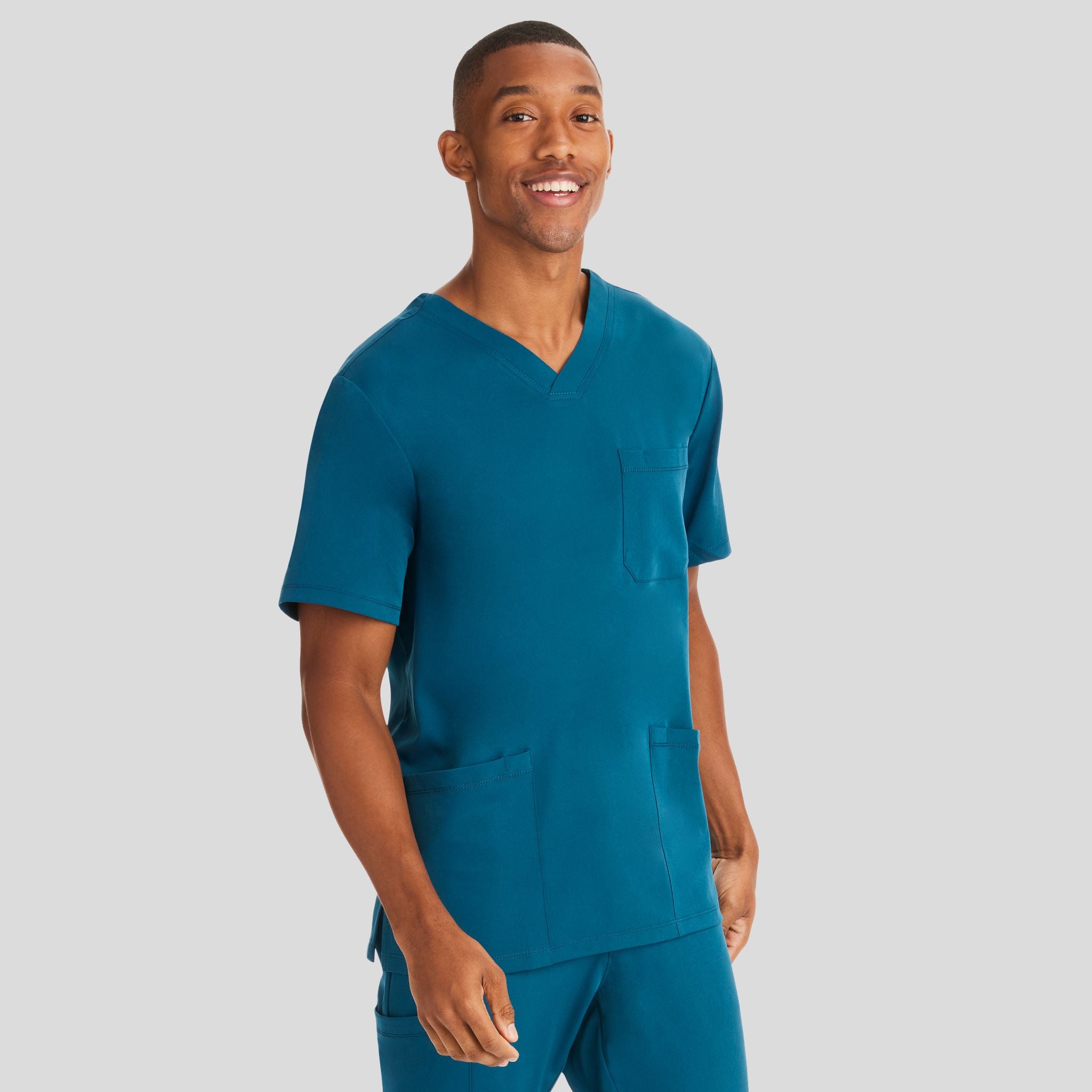 Men's Matthew V-Neck Solid Scrub Top