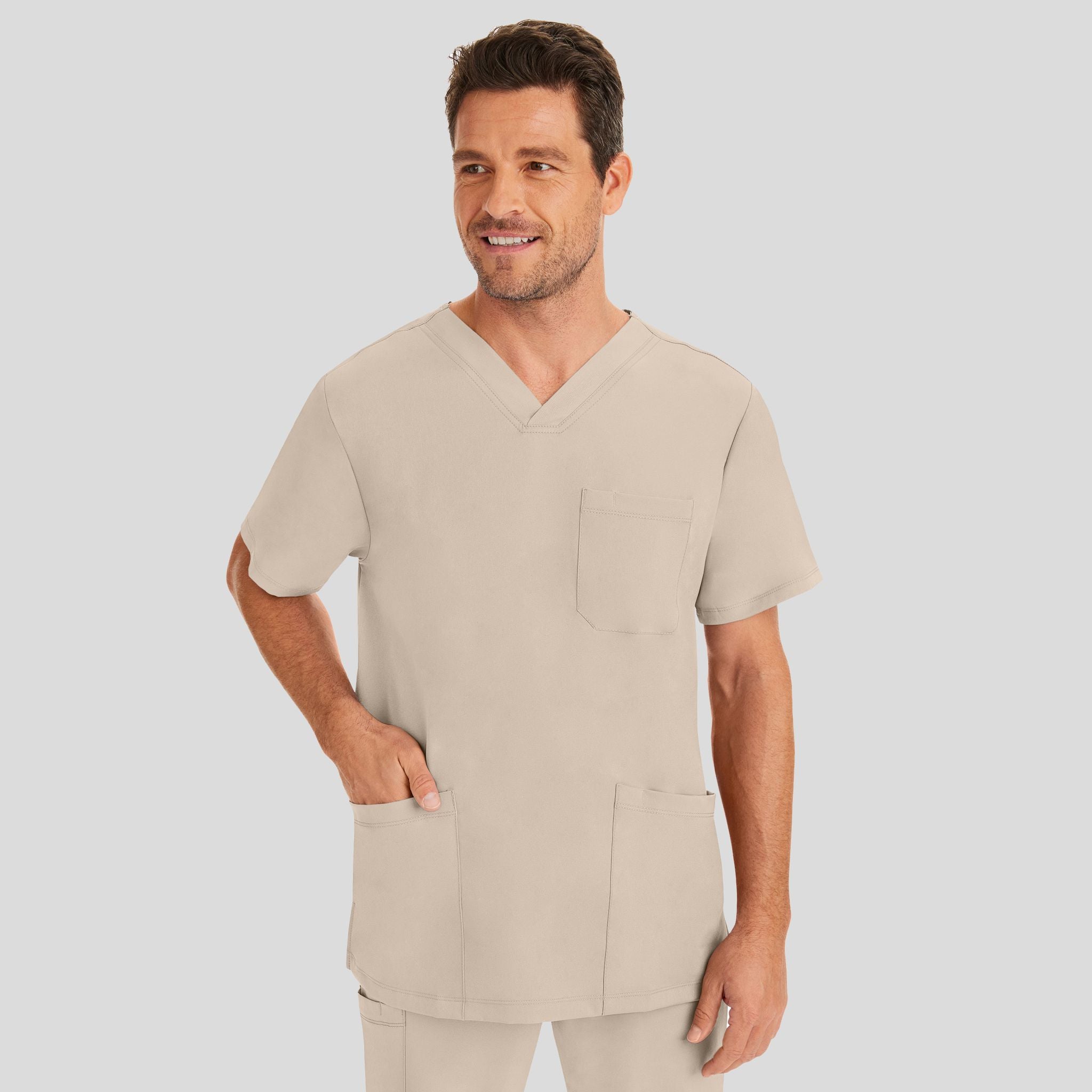 Men's Matthew V-Neck Solid Scrub Top