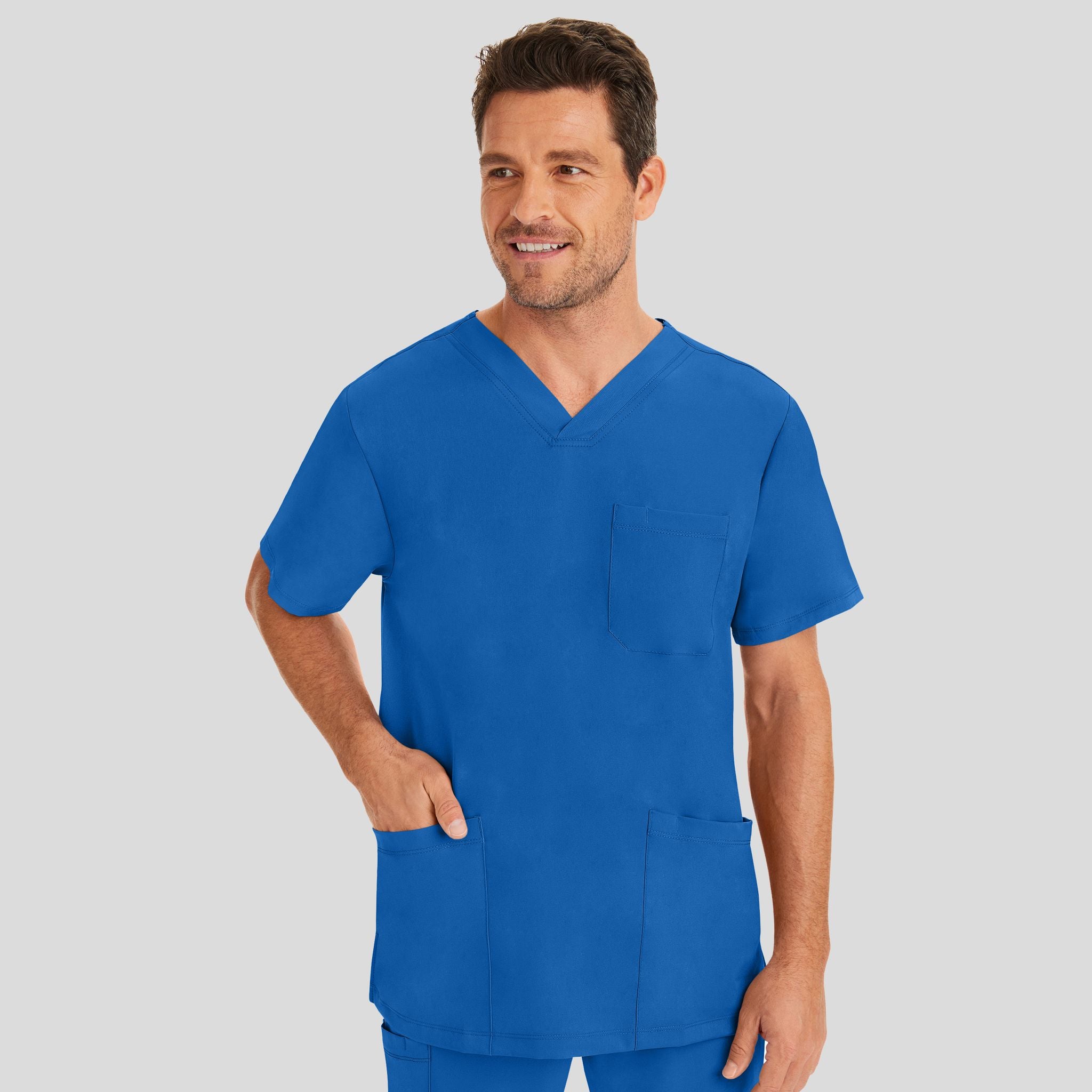 Men's Matthew V-Neck Solid Scrub Top