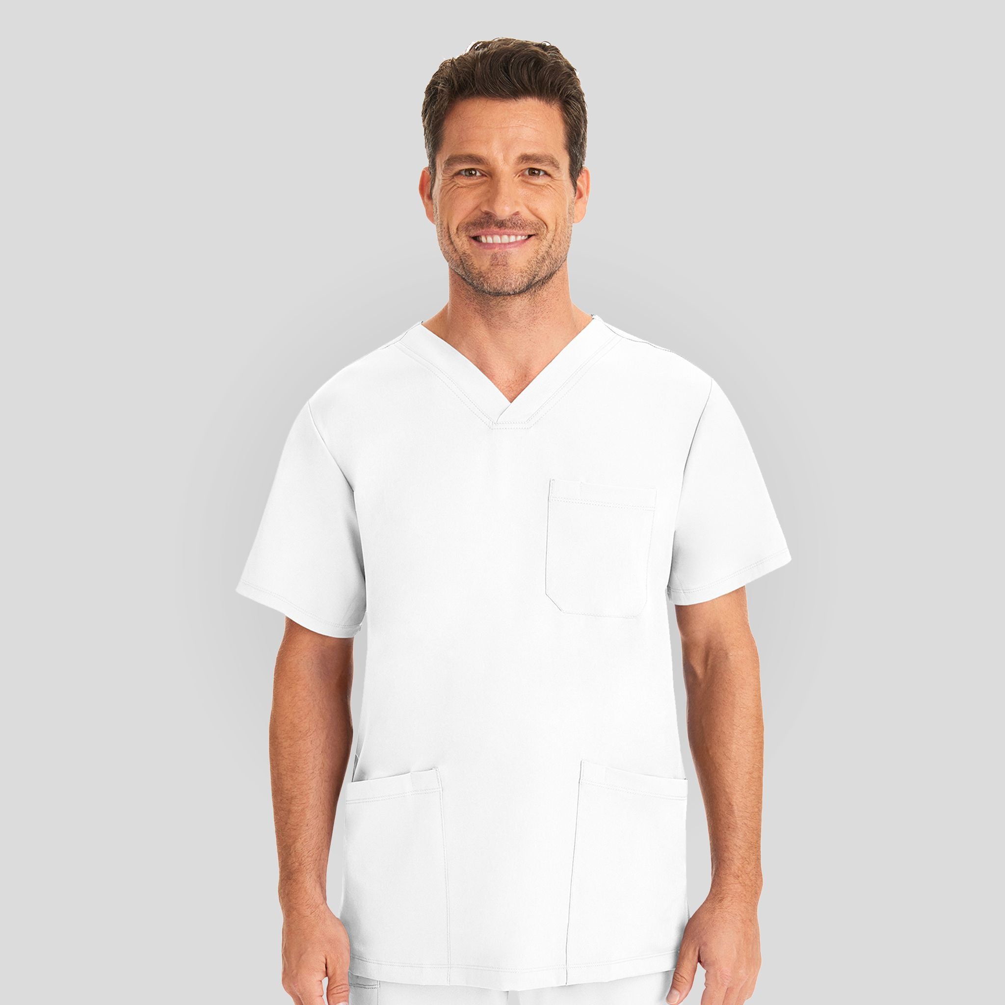 Men's Matthew V-Neck Solid Scrub Top