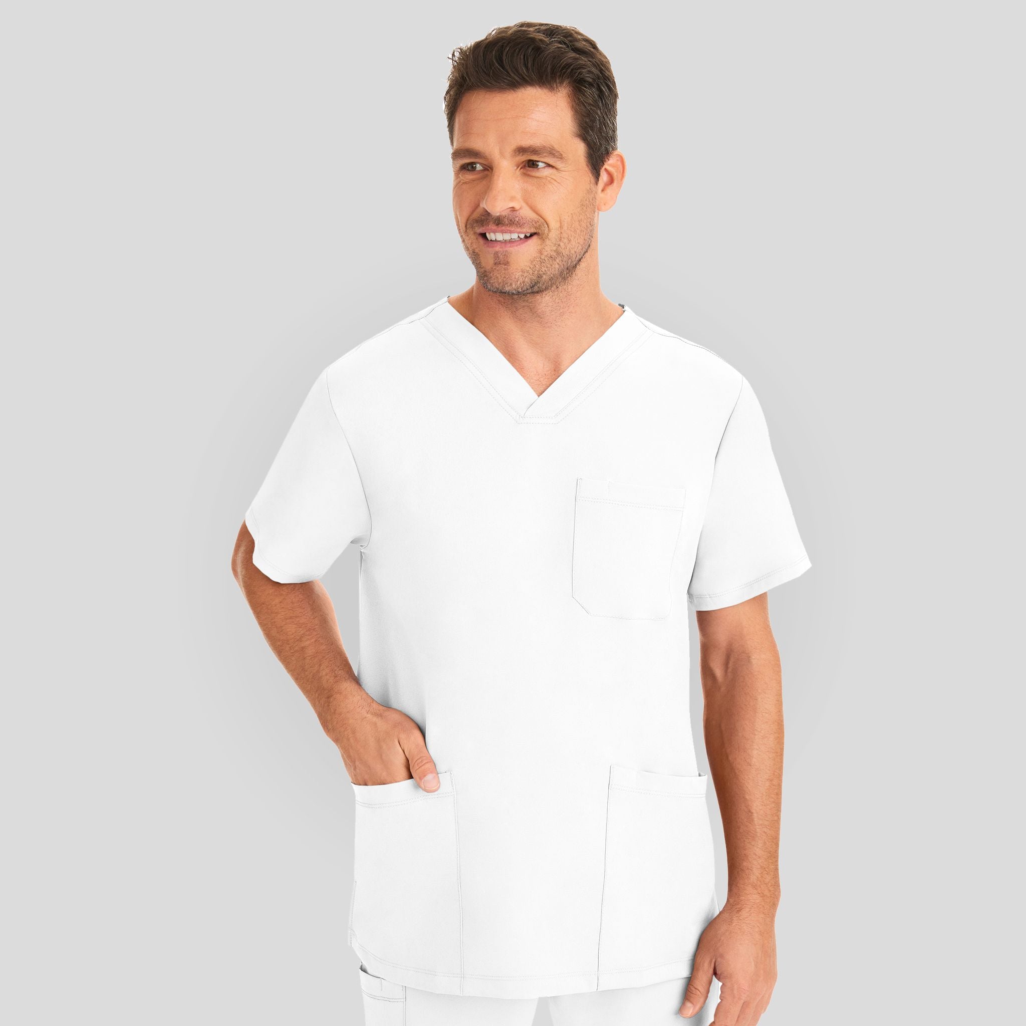 Men's Matthew V-Neck Solid Scrub Top