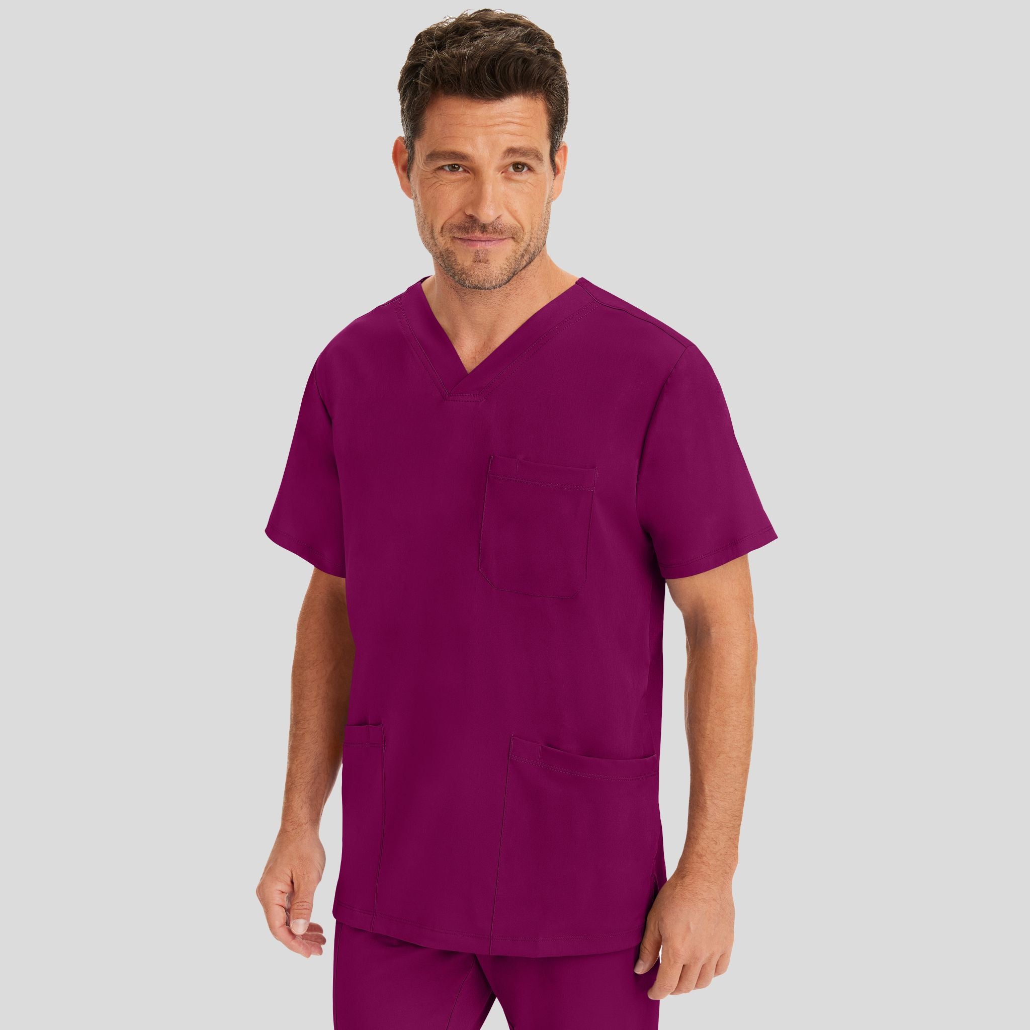 Men's Matthew V-Neck Solid Scrub Top